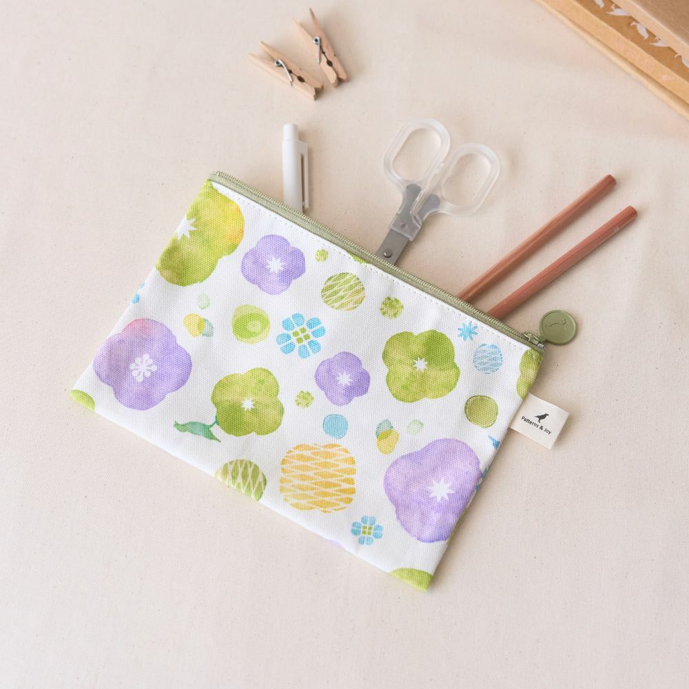 Zipper Flat Pouch - L14/Old Ceramic Tile No.2/Glass Marbles