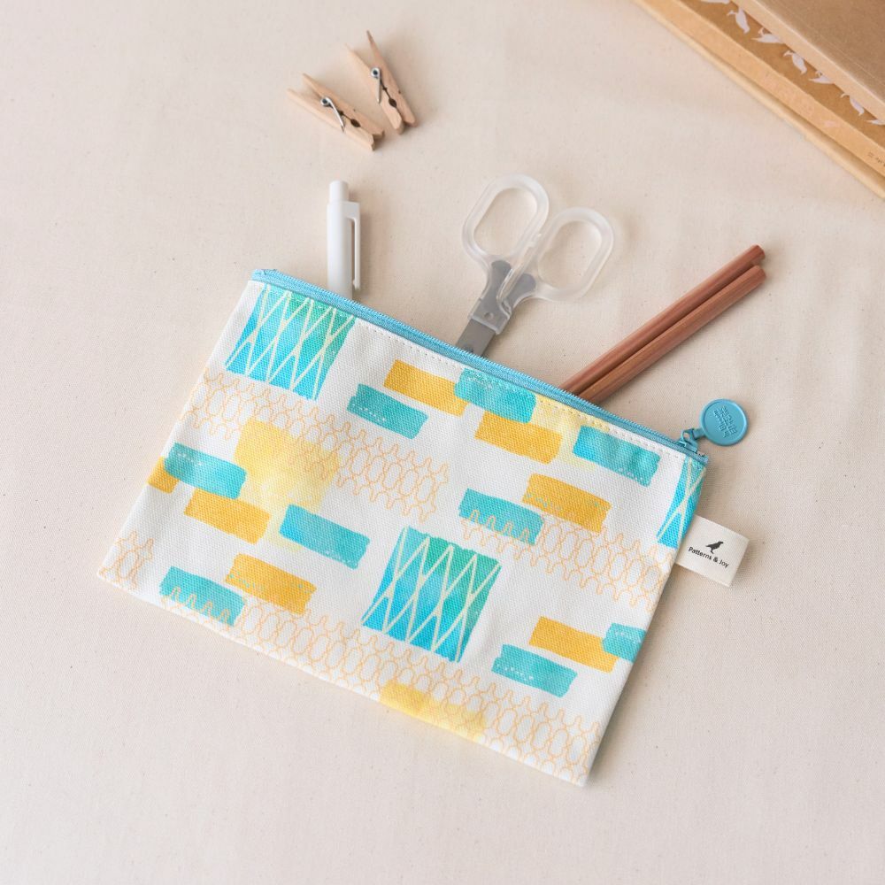 Zipper Flat Pouch - L14/Old Ceramic Tile No.2/Glass Marbles