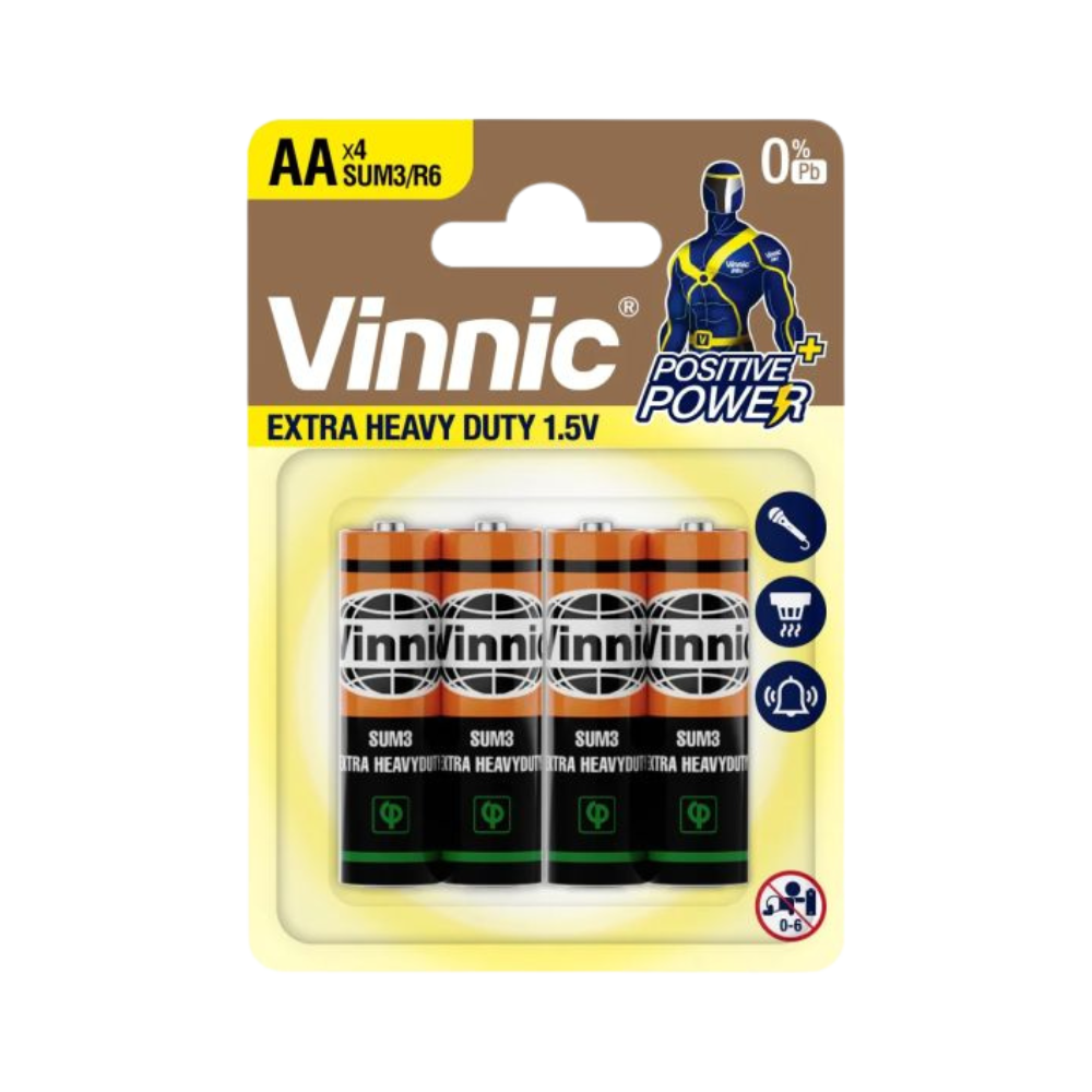 Vinnic AA高功率碳性電池  (1.5V) 4粒裝 SUM3/R6