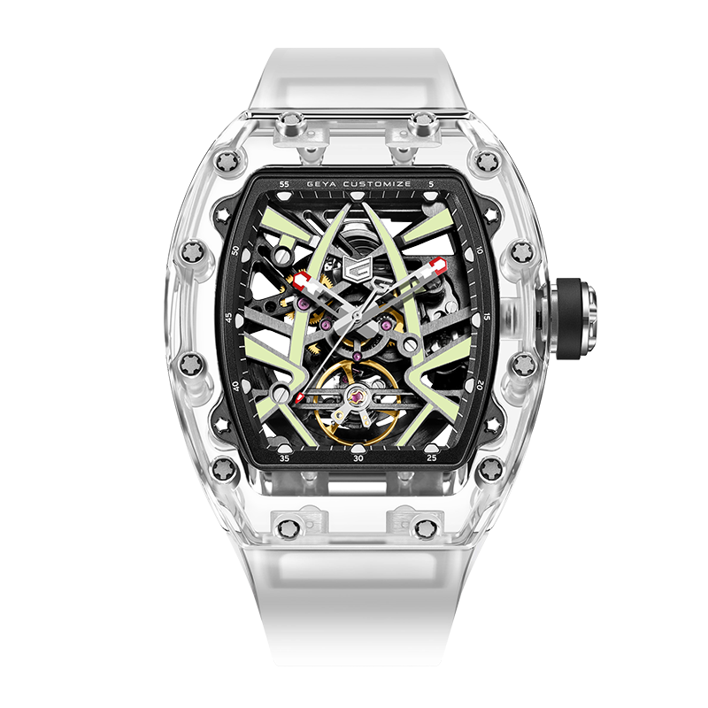 【GEYA格雅】珠穆朗瑪峰系列 G78171GWKT/G78171GWKK 酒桶款 雙面鏤空 TR90錶殼 動力儲存 機械 手錶
