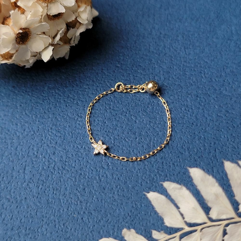 【me.luxe】K10星星鑽石1分鍊戒