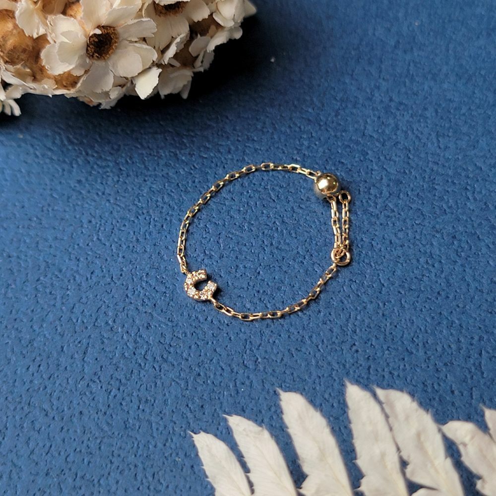 【me.luxe】K10馬蹄鑽石1分鍊戒