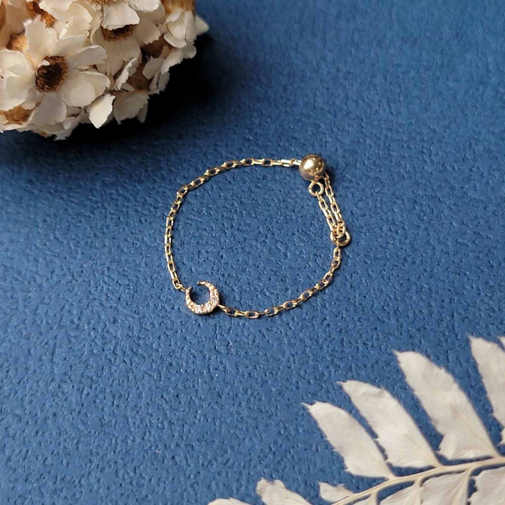 【me.luxe】K10月亮鑽石1分鍊戒