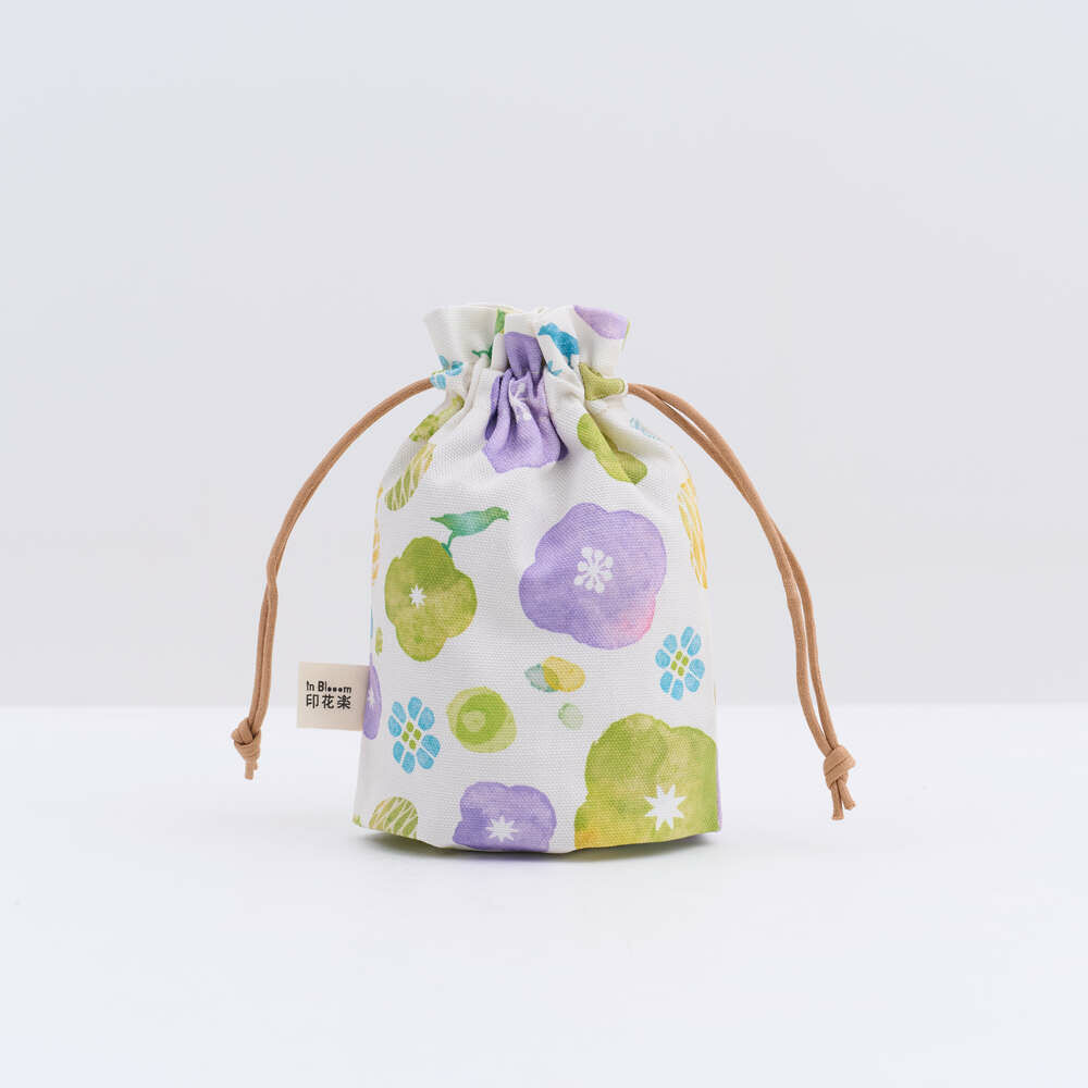 Small Purse-String Bag/Old Ceramic Tile No.10/Green Bathhouse