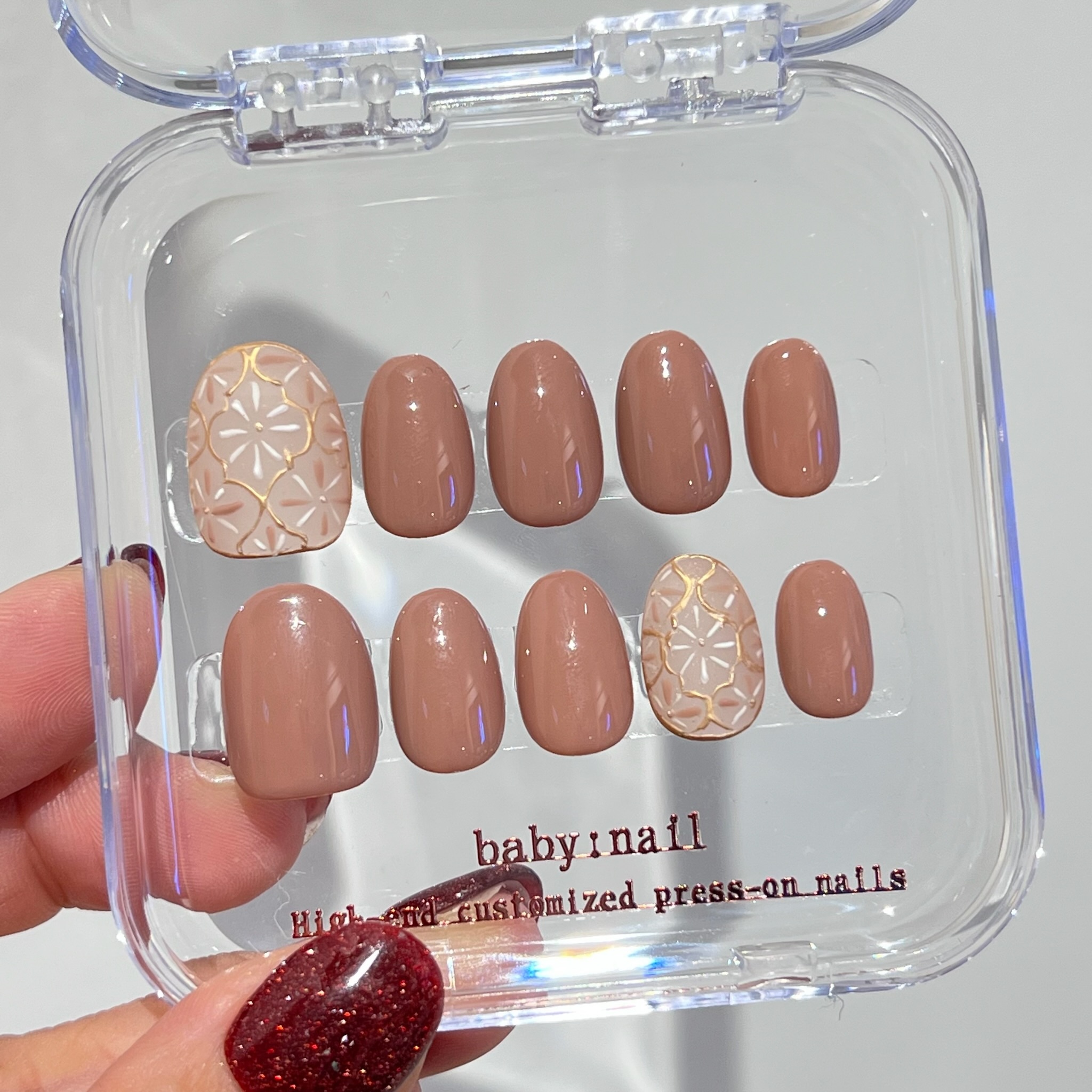 baby:nail ︳Nude Colour with Bohemia Pattern