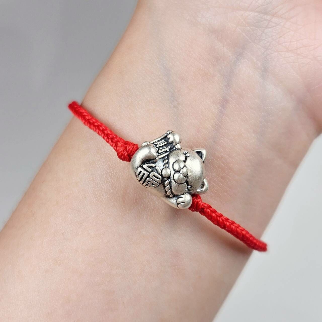 招財、招福 貓款蠟線手鍊