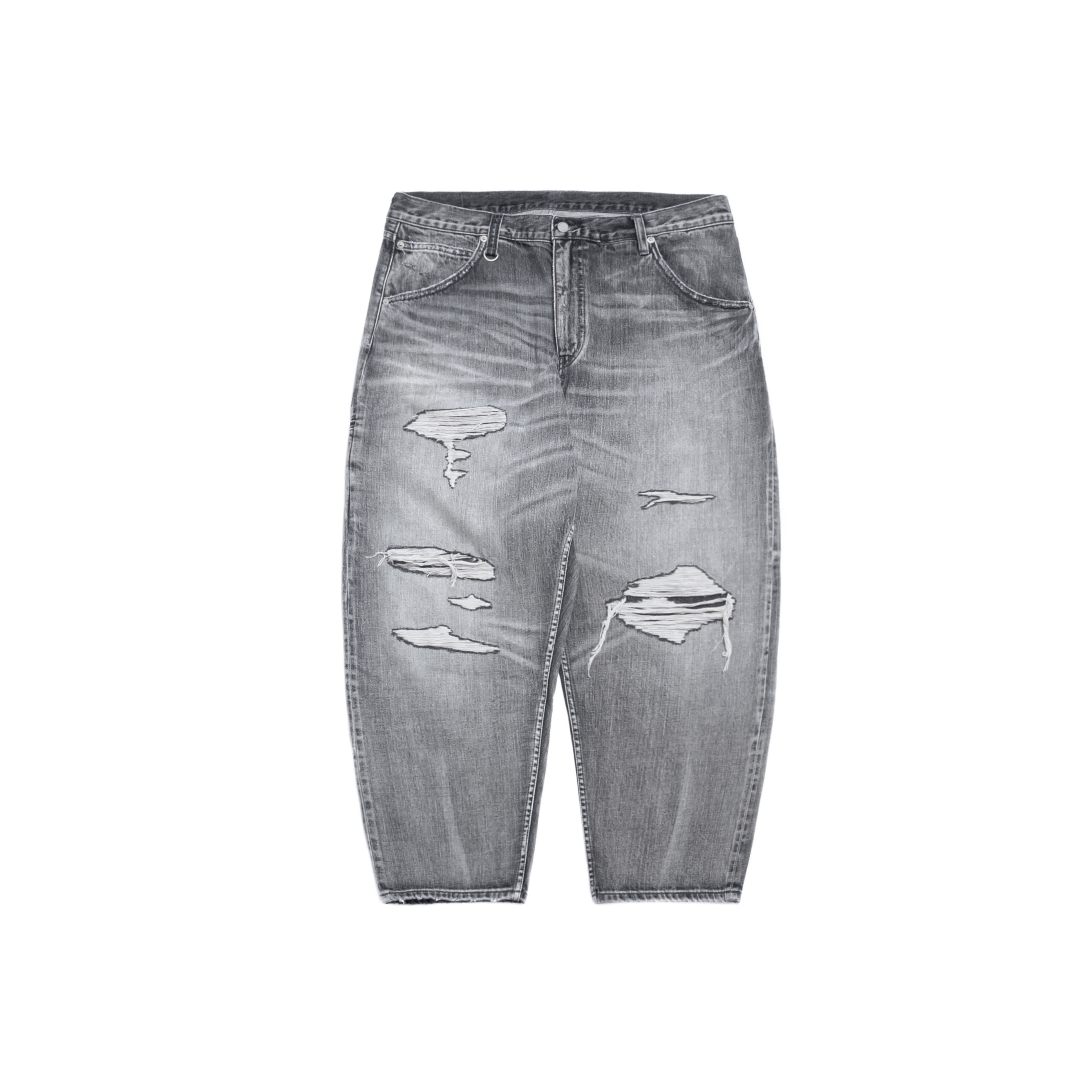 PERSEVERE DESTROYED EFFECT SELVEDGE DENIM JEANS ( 5TH ANNIVERSARY LIMITED ) WASHED GREY