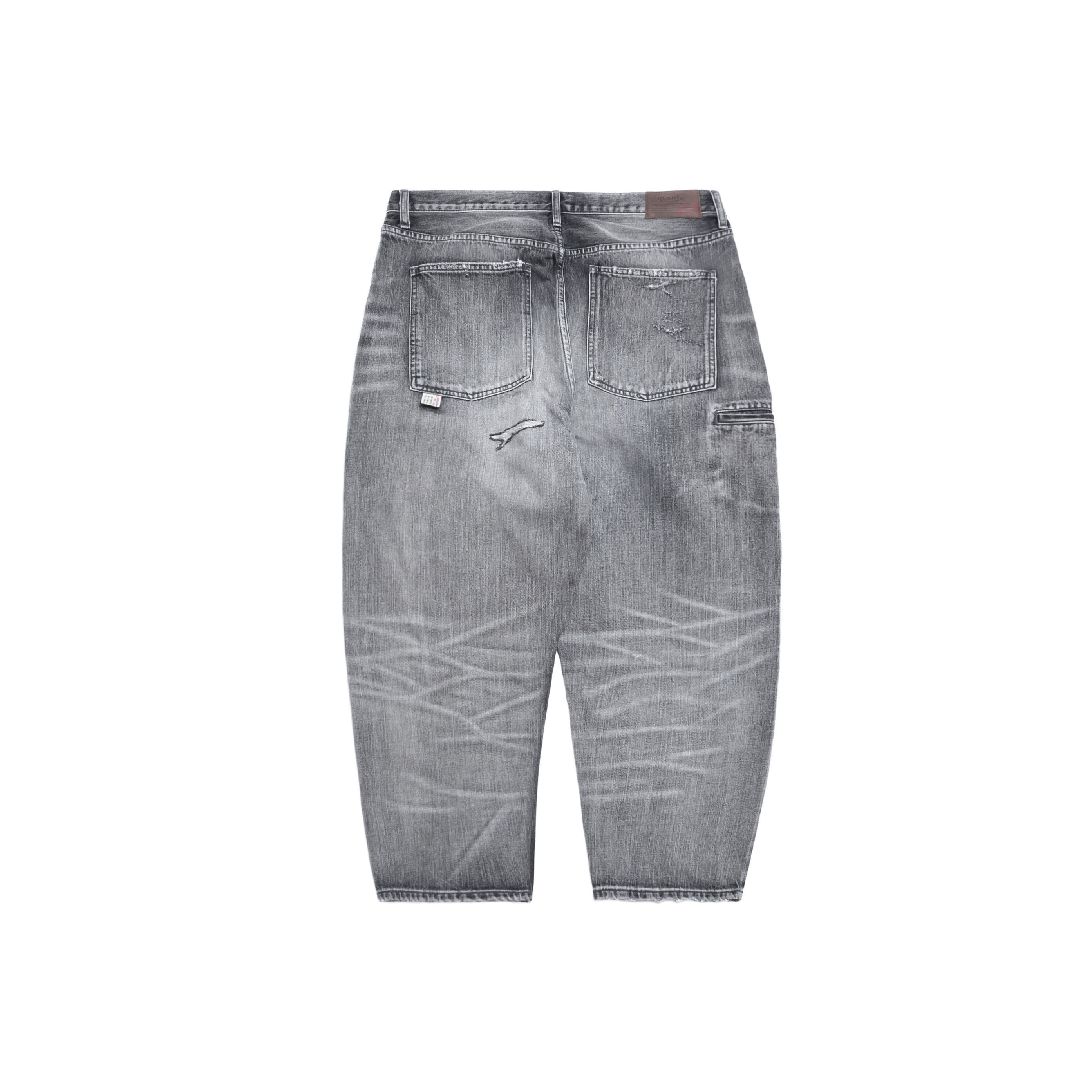 PERSEVERE DESTROYED EFFECT SELVEDGE DENIM JEANS ( 5TH ANNIVERSARY LIMITED ) WASHED GREY
