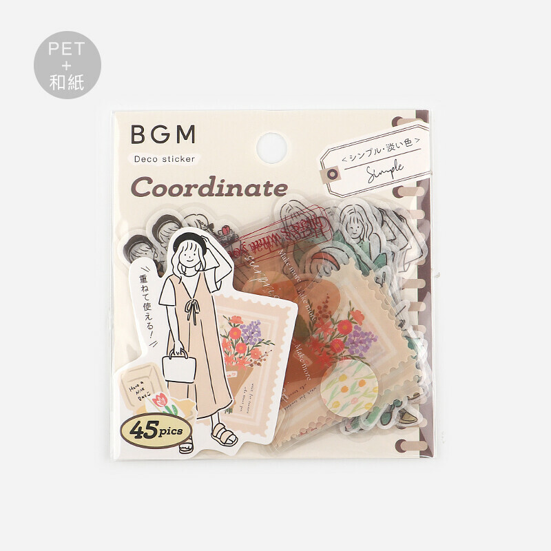 BGM 漫畫風女孩系列 雙材質 貼紙包 - 手繪・淺色系