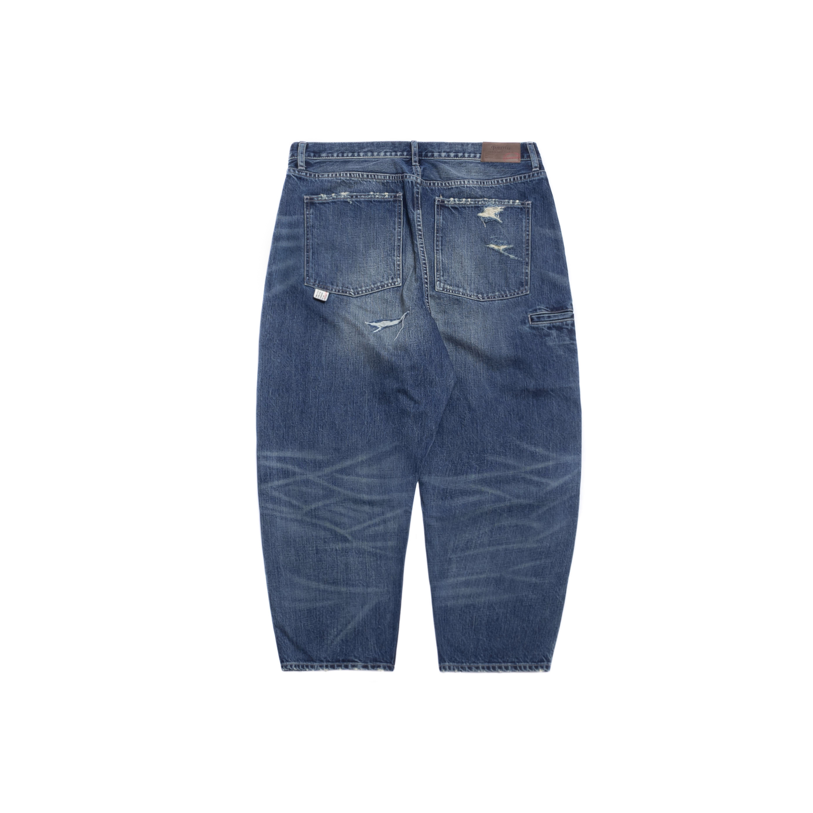 PERSEVERE DESTROYED EFFECT SELVEDGE DENIM JEANS ( 5TH ANNIVERSARY LIMITED ) - WASHED BLUE