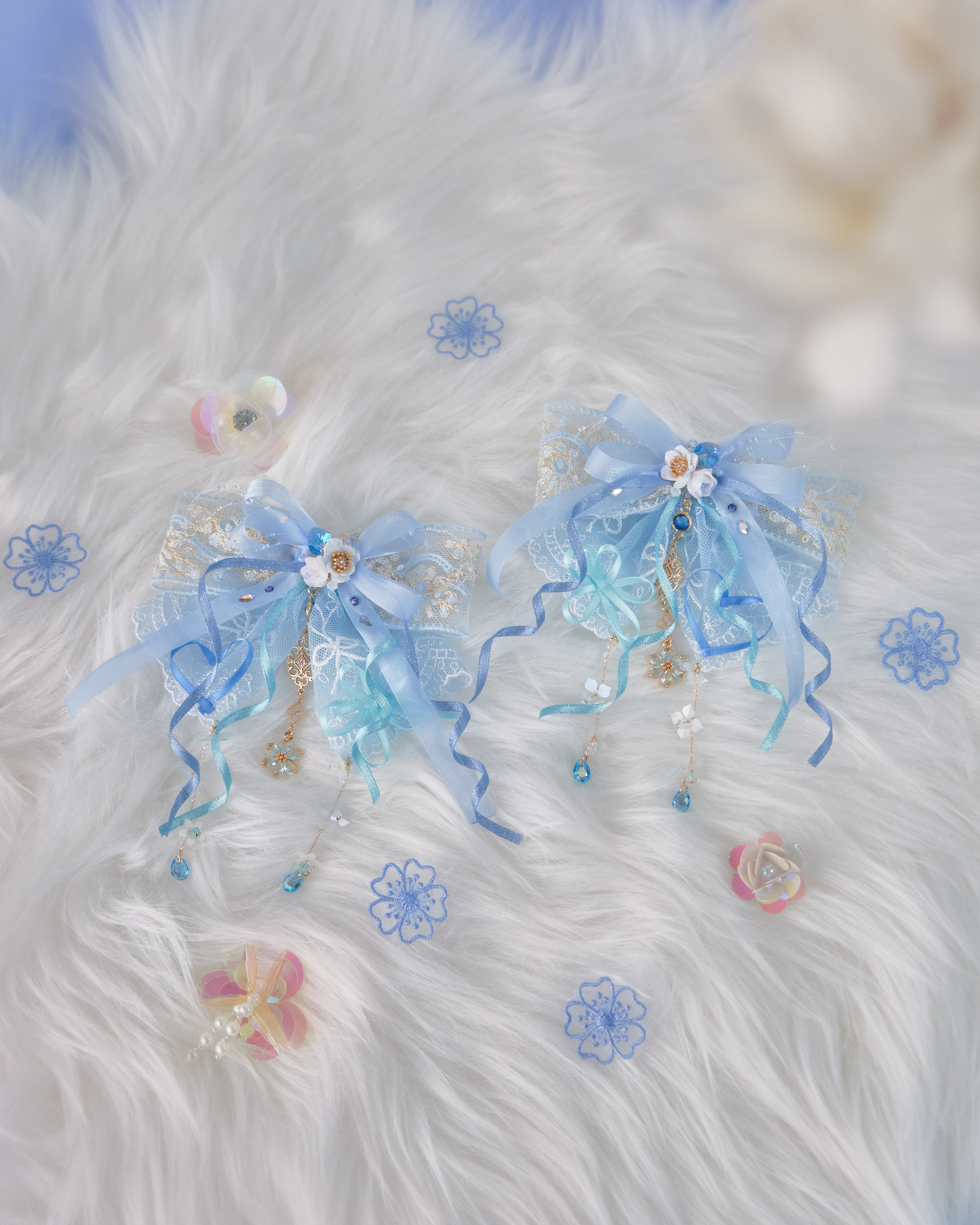 11711 露珠設計蕾絲蝴蝶給髮夾套裝