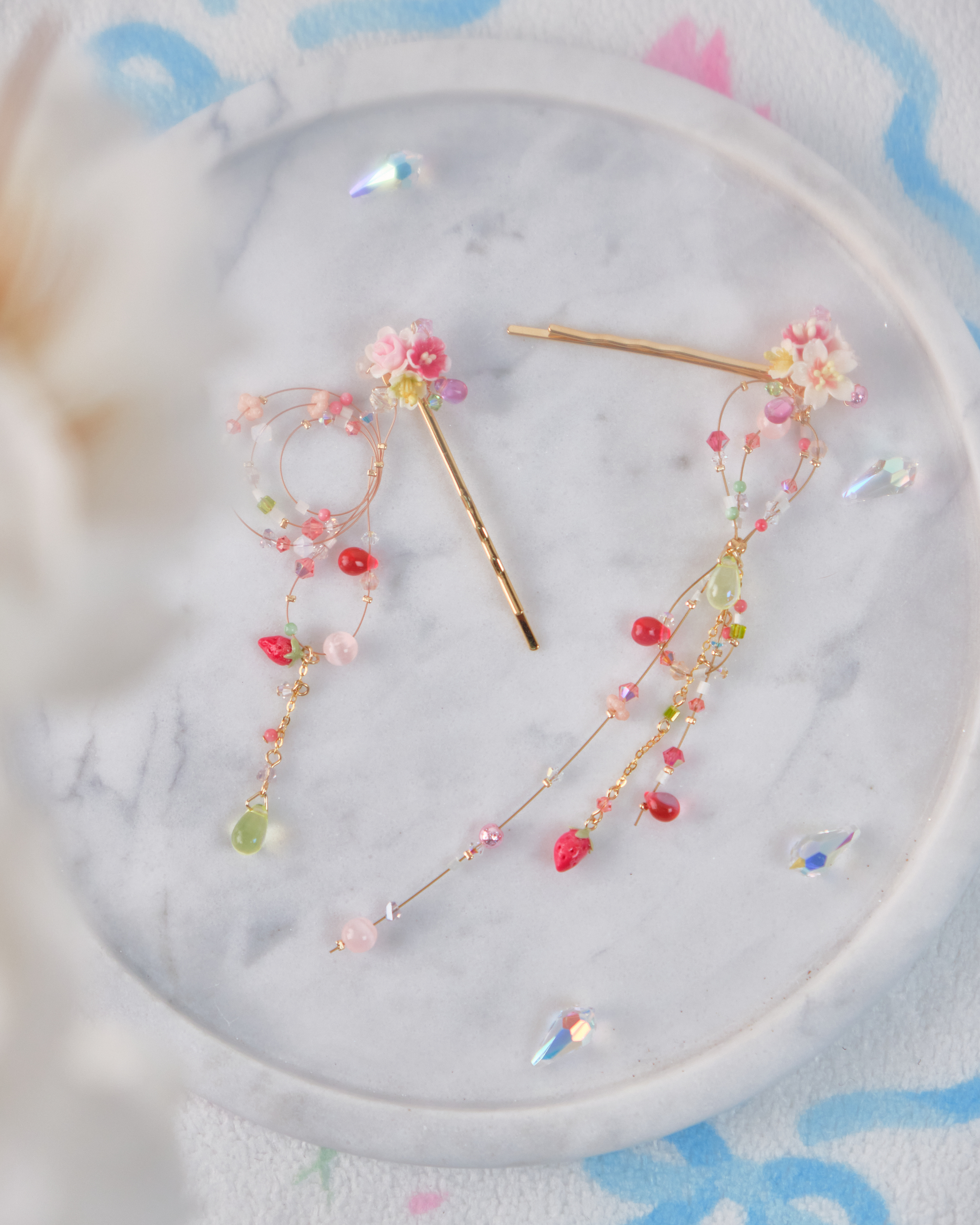 11716 蜻蜓點水串珠吊墜髮夾套裝