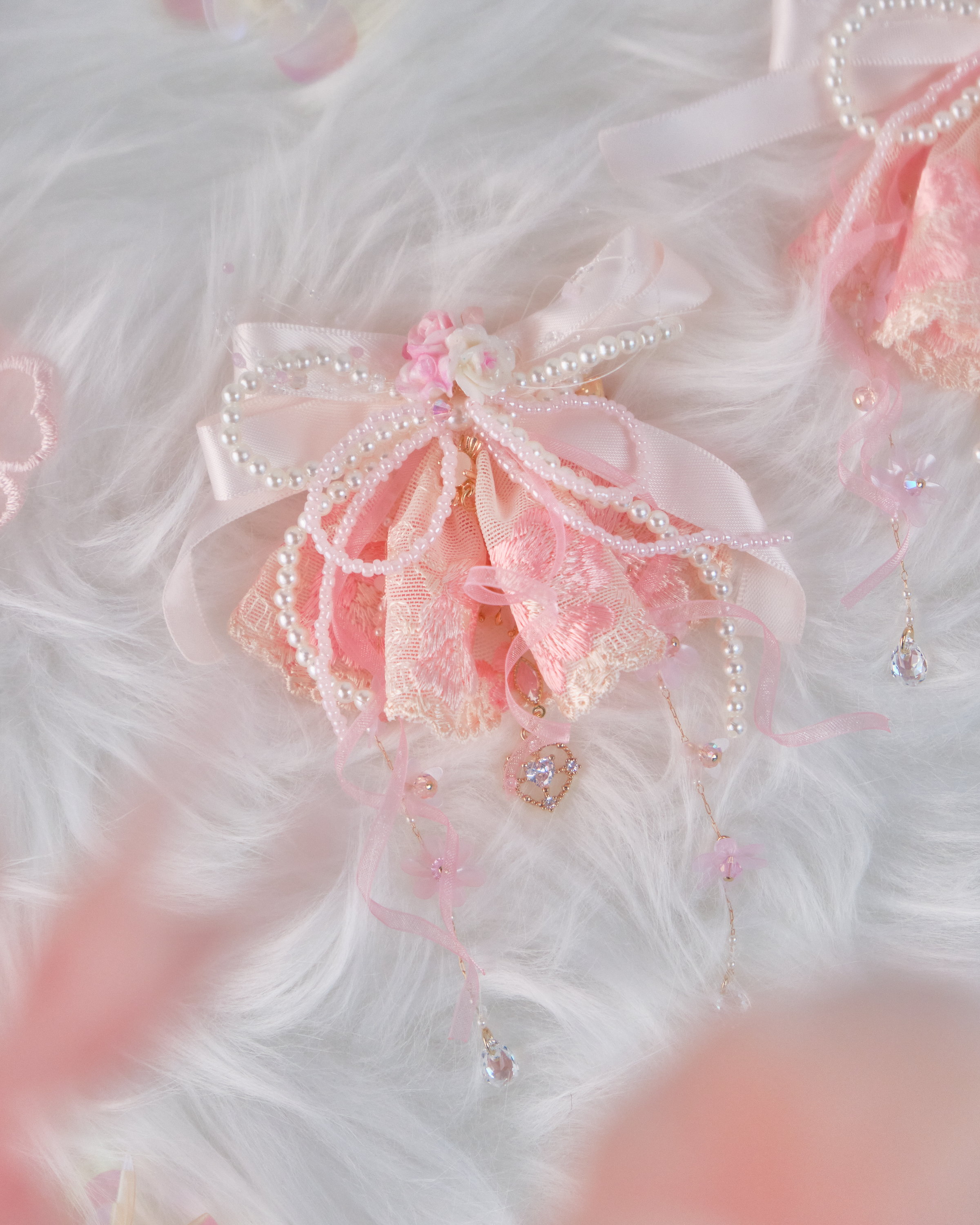 11714 露珠設計蕾絲蝴蝶給髮夾套裝