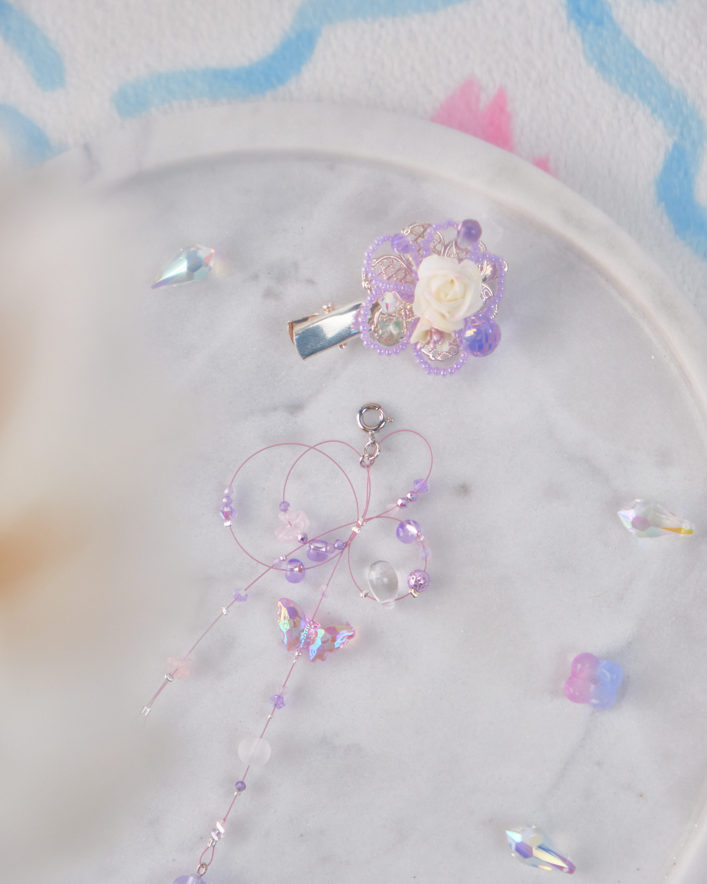 11715 蜻蜓點水串珠吊墜髮夾