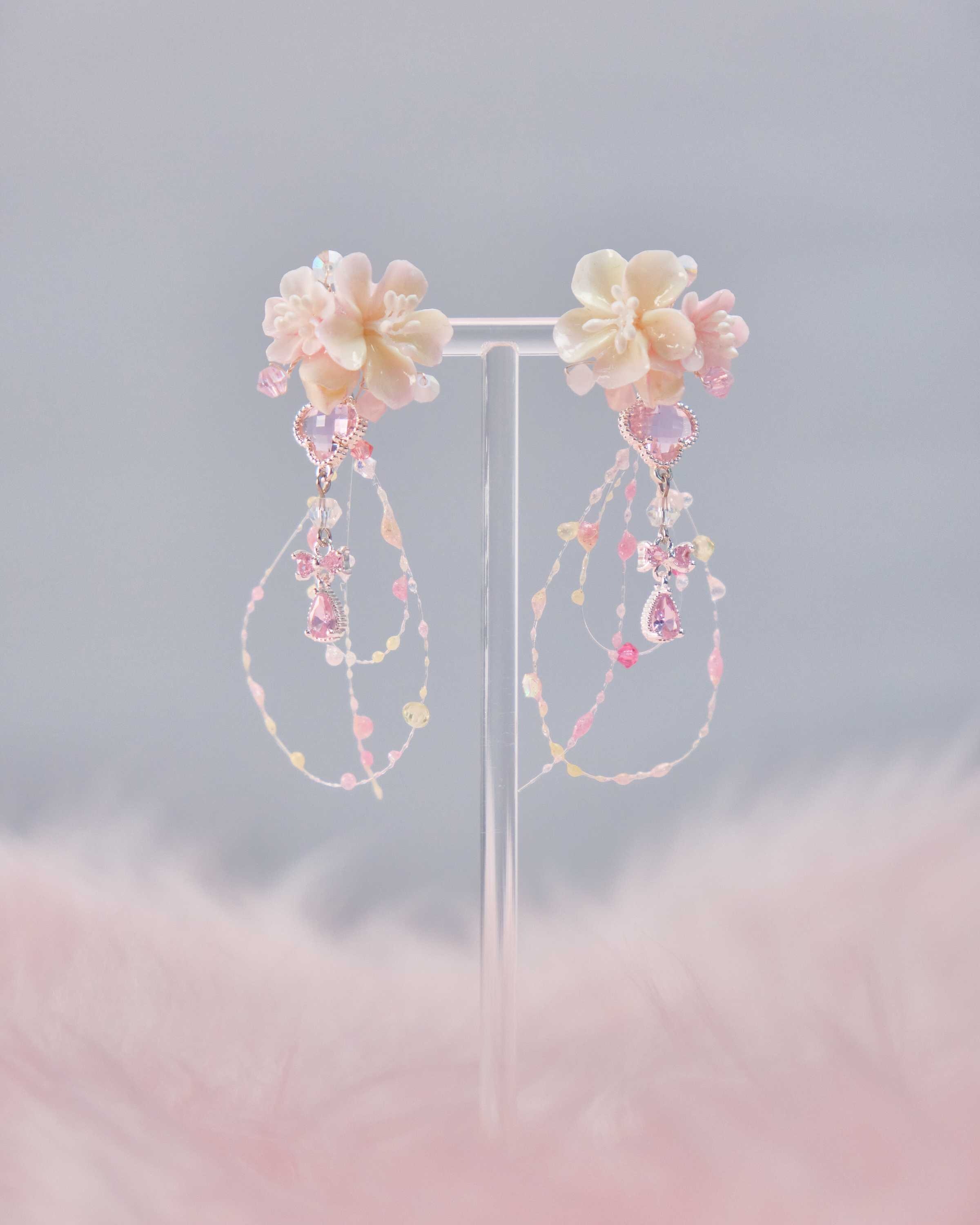 11719 樹脂幻彩露珠S925短耳環