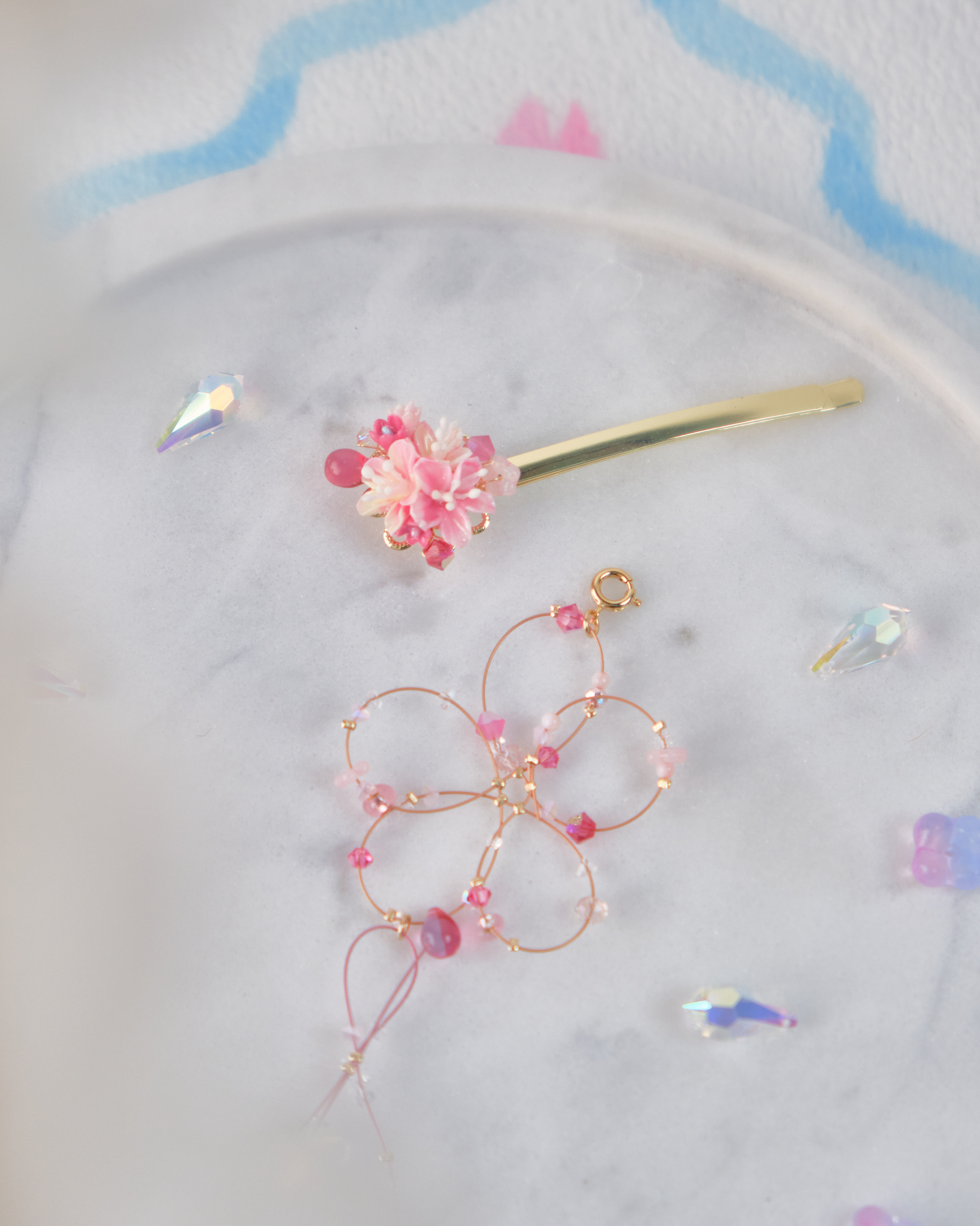 11717 蜻蜓點水串珠吊墜髮夾