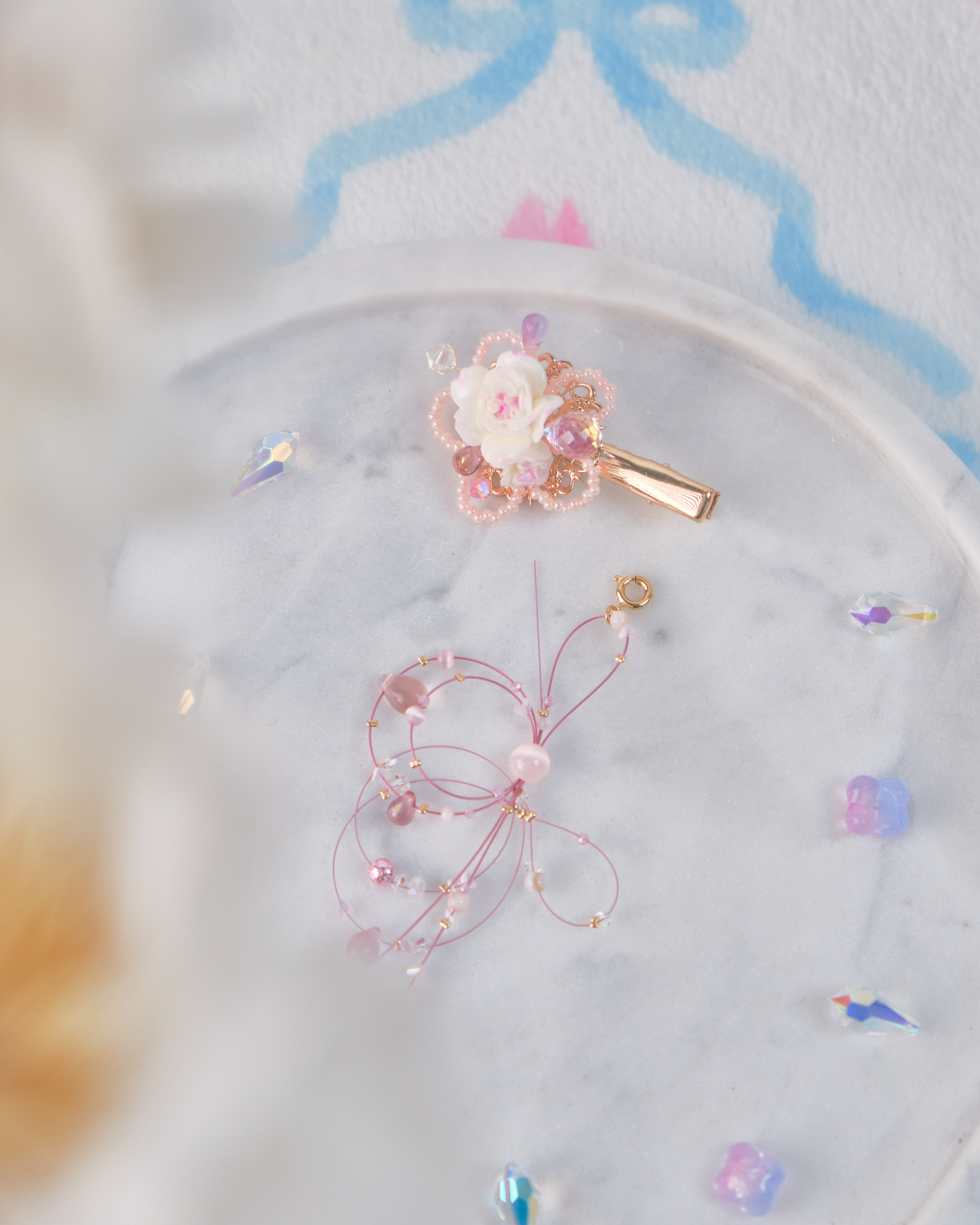 11718 蜻蜓點水串珠吊墜髮夾