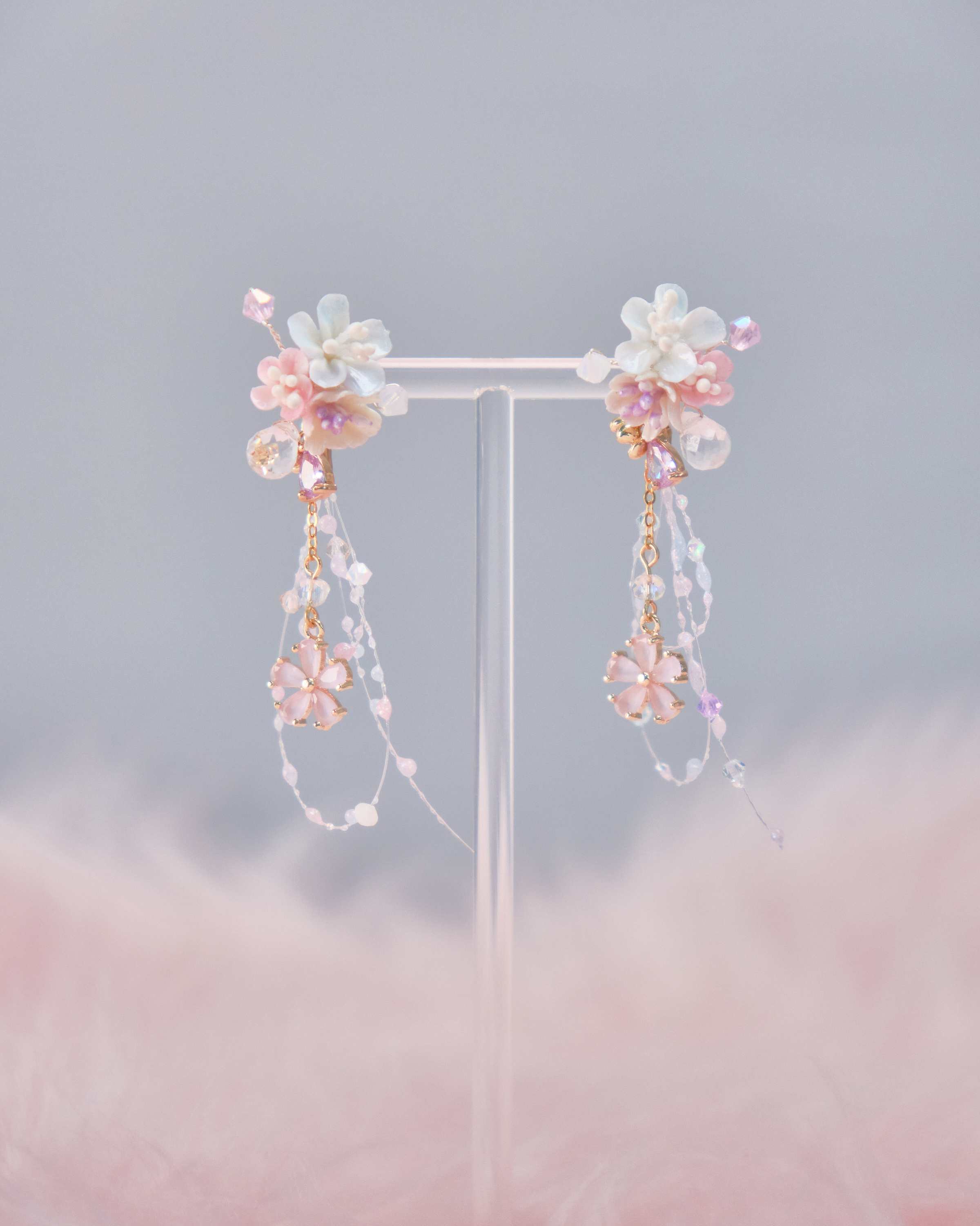 11722 樹脂幻彩露珠S925短耳環