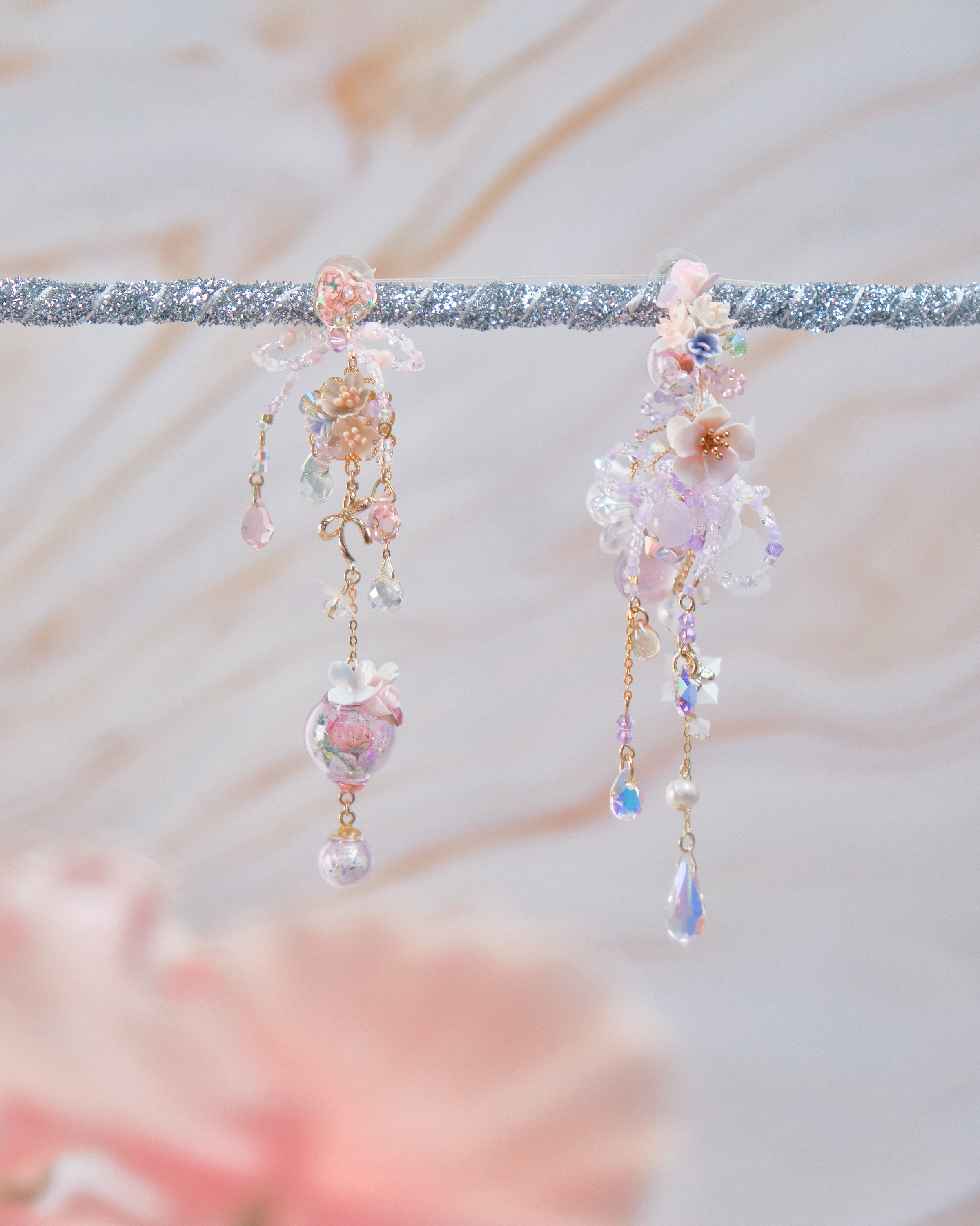 11743 重工不對稱C字兩用耳環