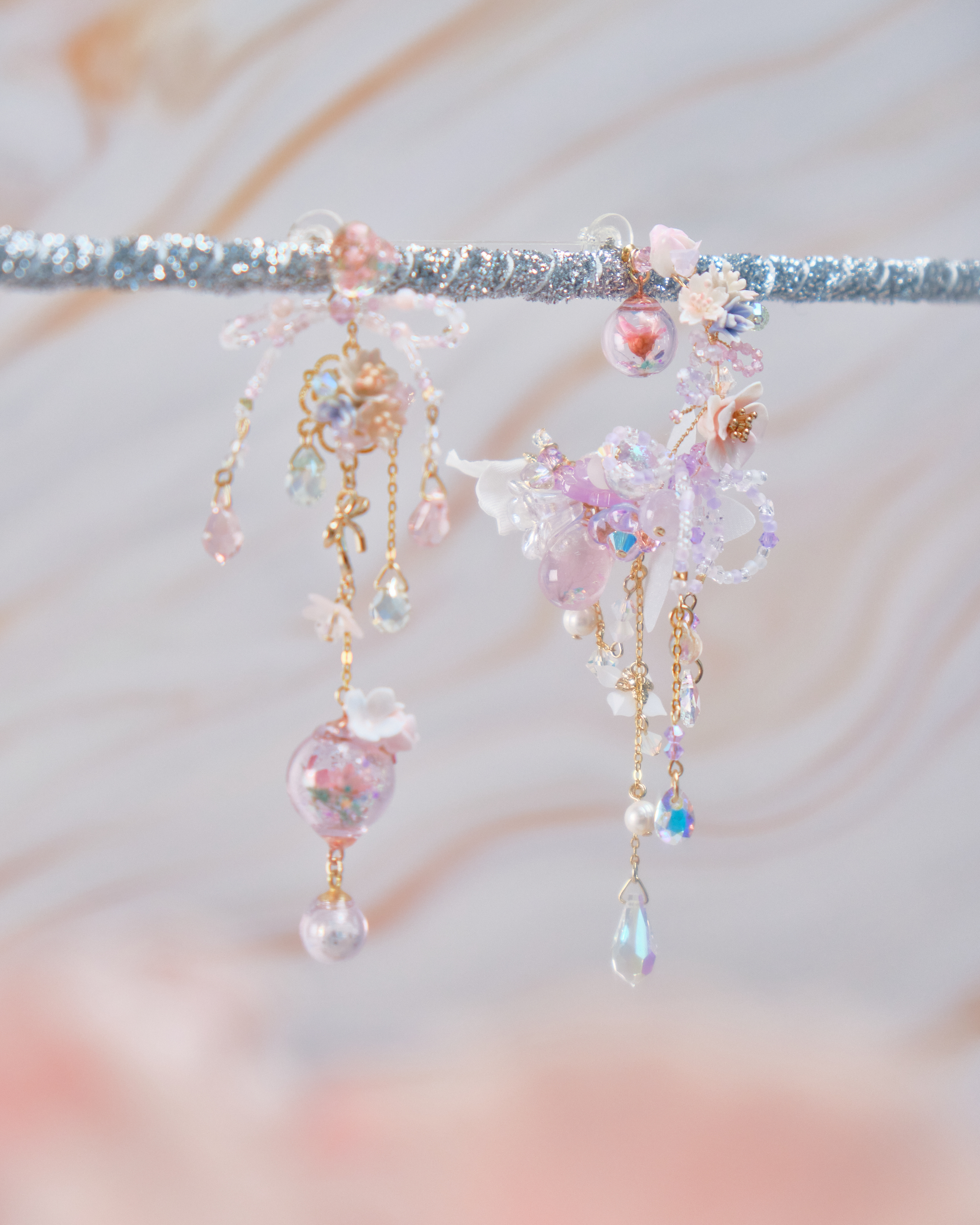 11743 重工不對稱C字兩用耳環