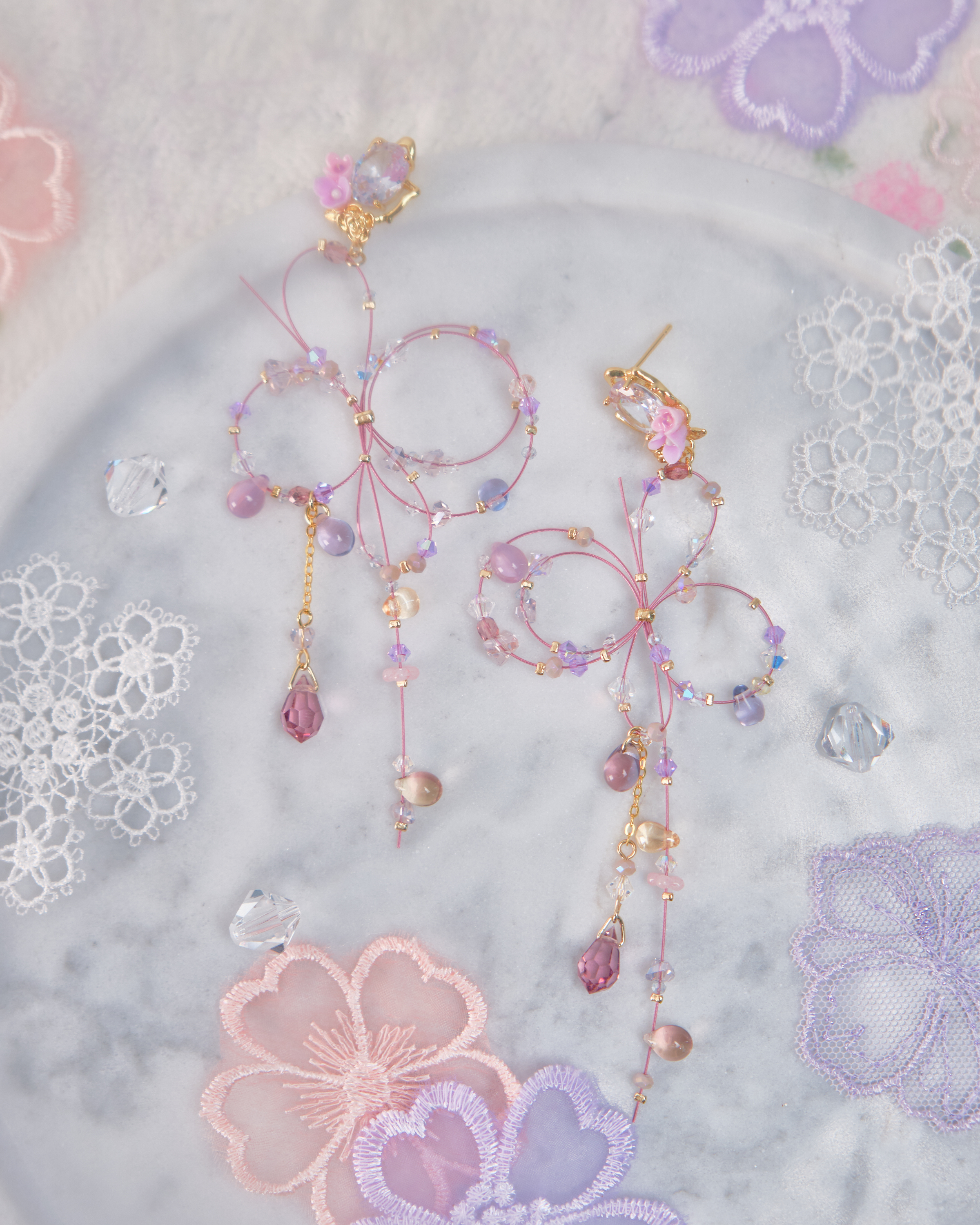 11763 蜻蜓點水串珠S925長耳環