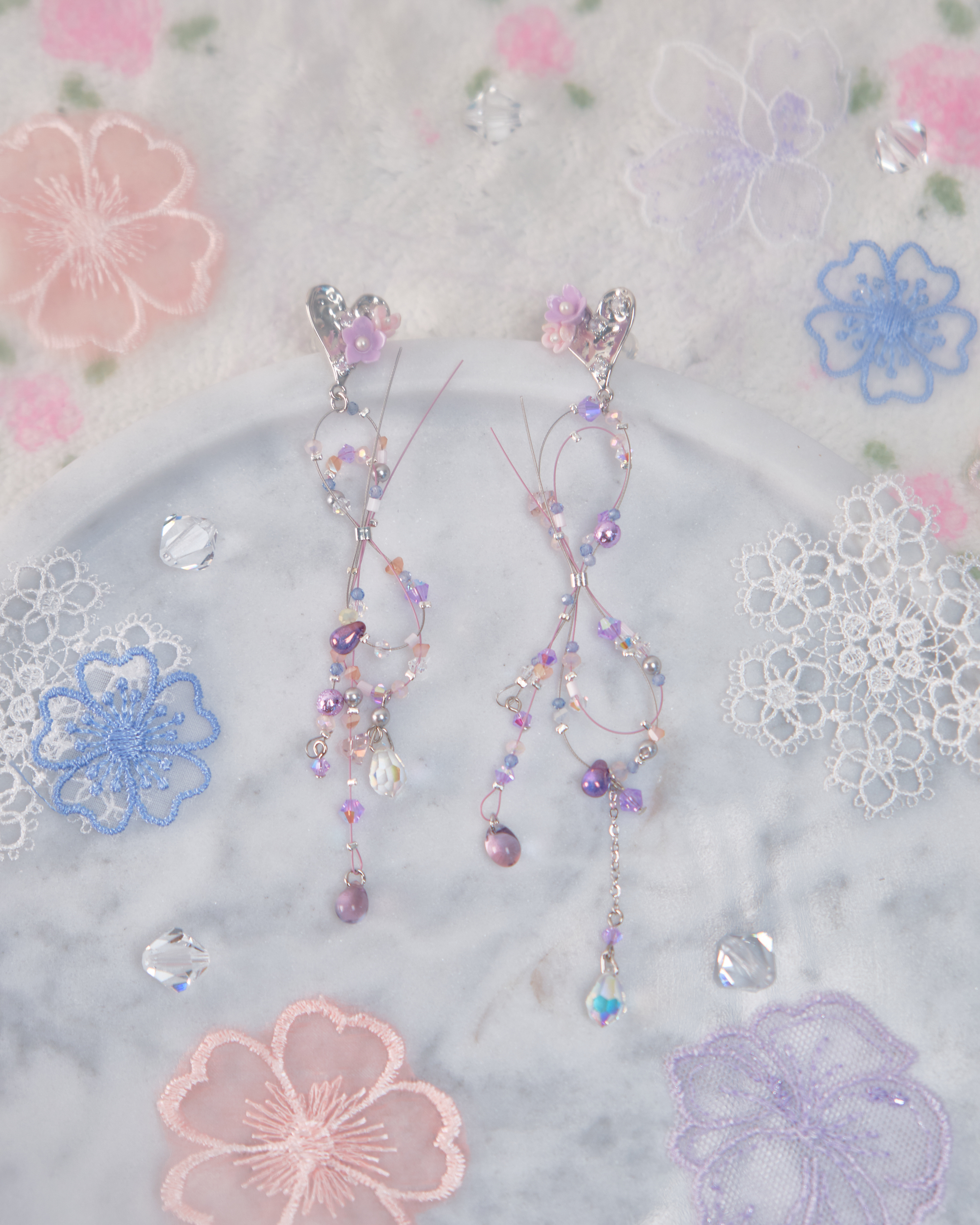 11764 蜻蜓點水串珠S925長耳環