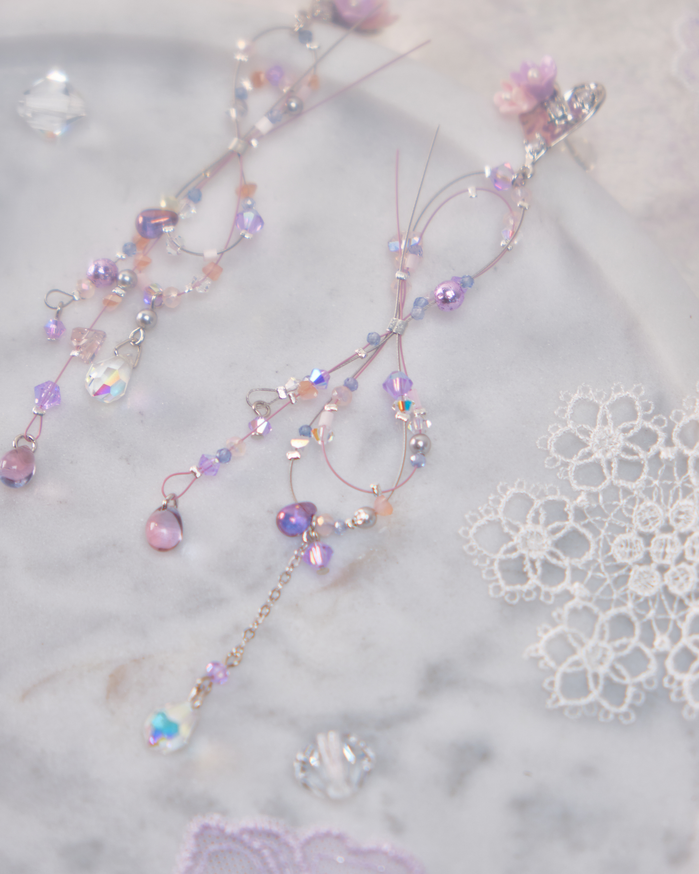 11764 蜻蜓點水串珠S925長耳環