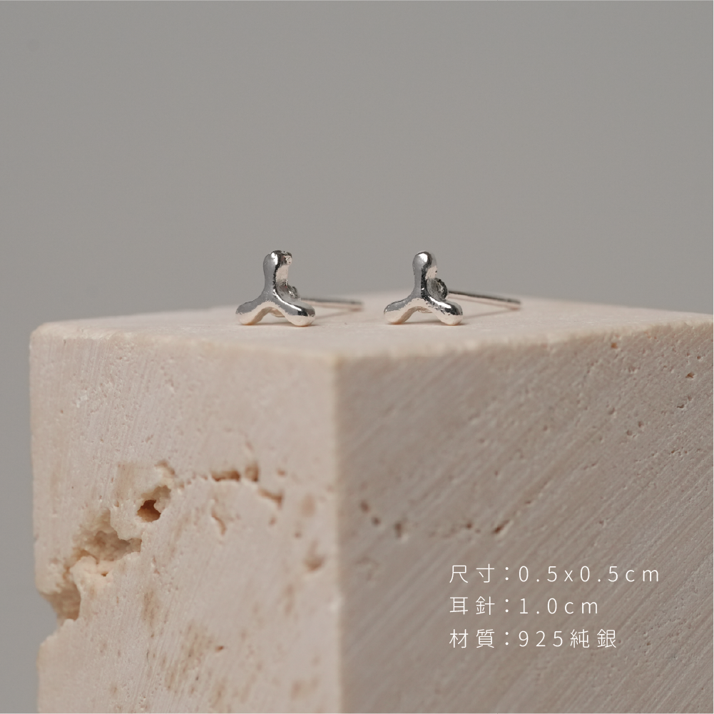 幾何純銀耳針尺寸