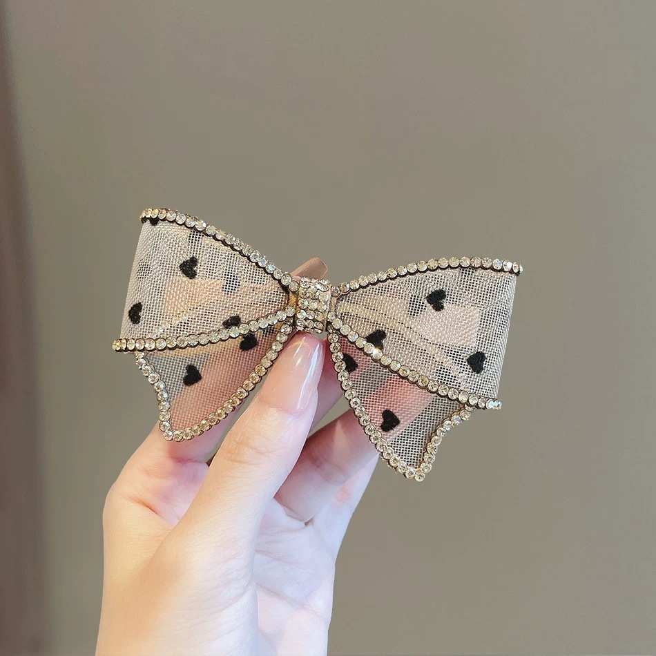 輕盈網紗水鑽蝴蝶結髮夾(特價)