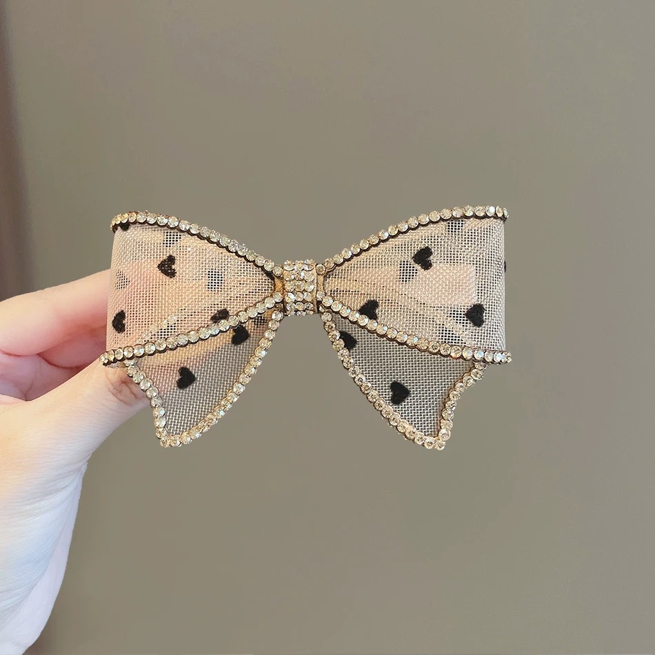 輕盈網紗水鑽蝴蝶結髮夾(特價)