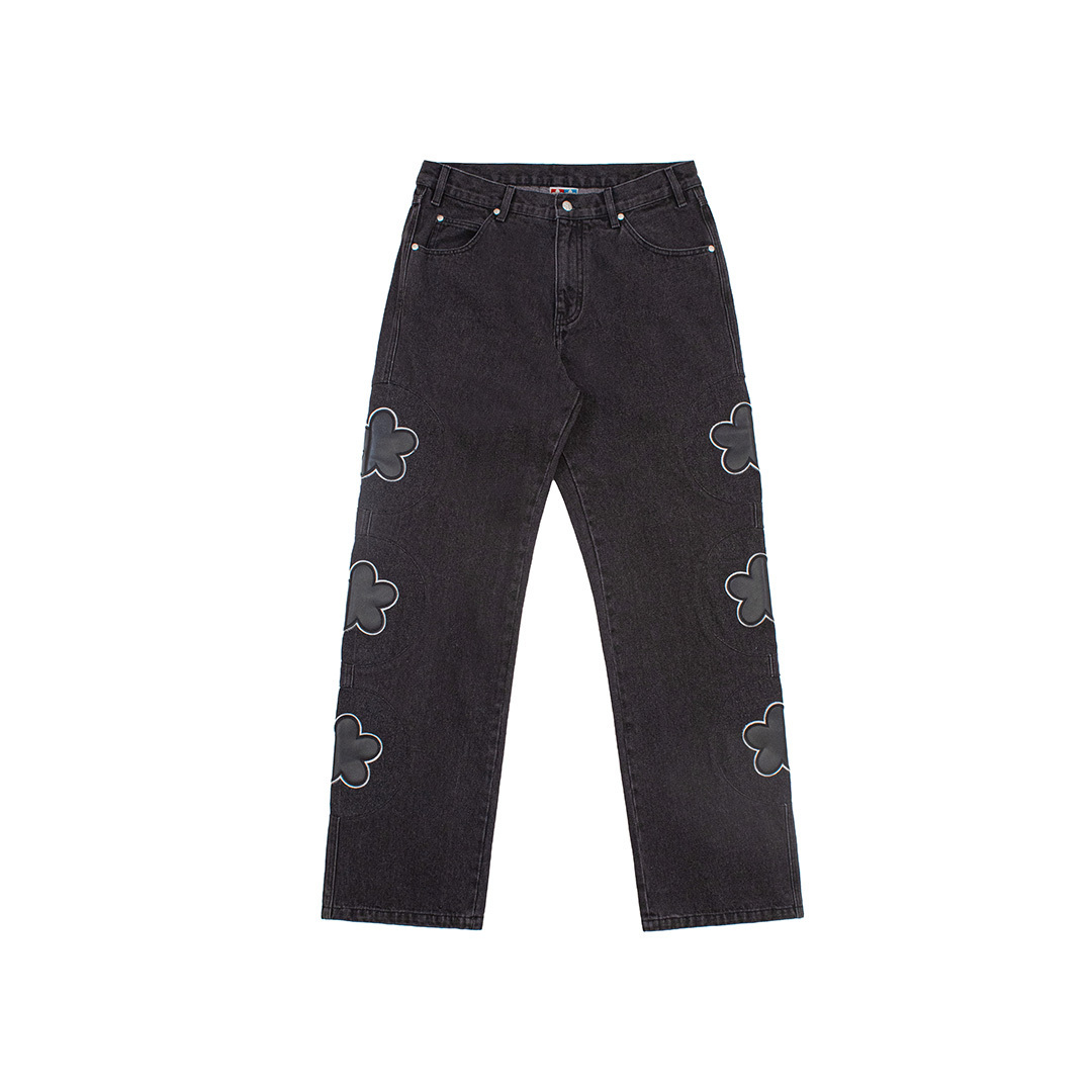 VANDY LEATHER FLOWER PATCH DENIM