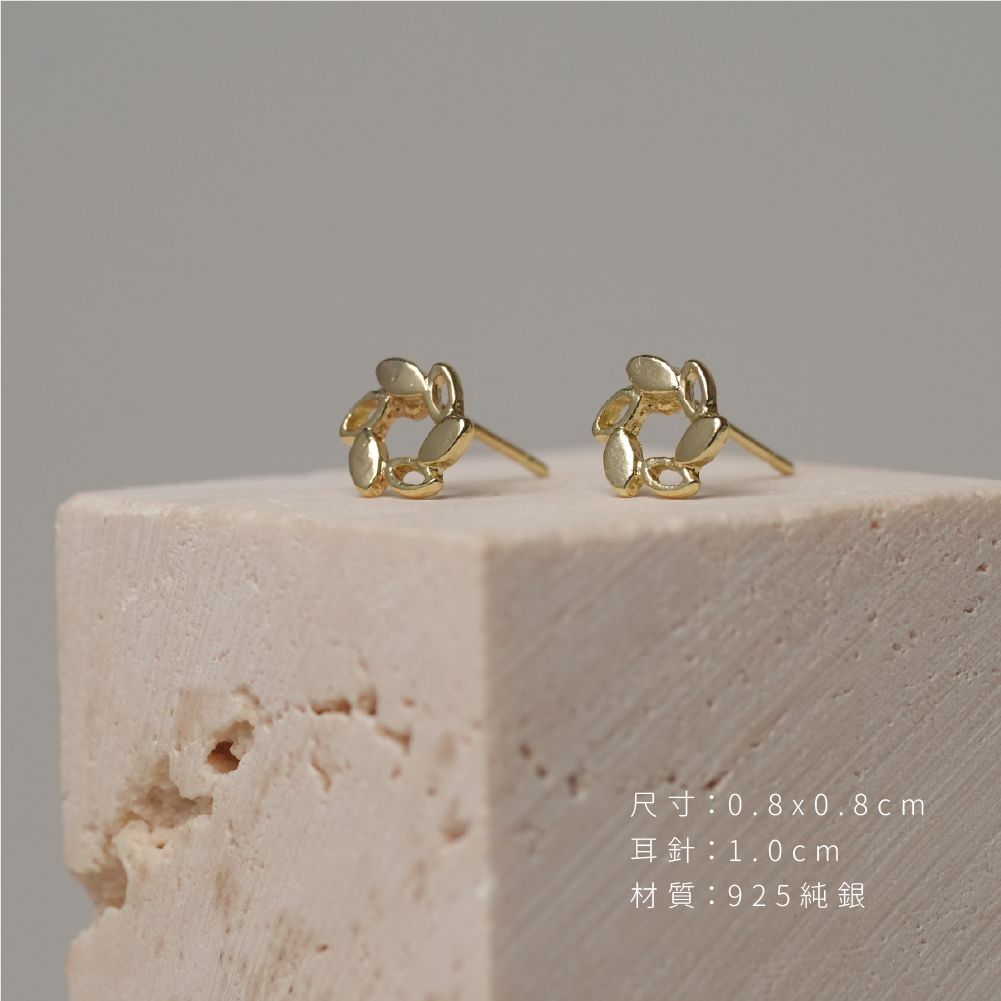 桂冠純銀耳針-銀尺寸