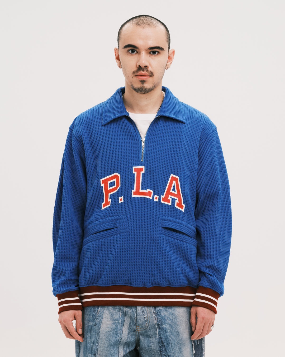 Plateau Waffle half zip-up