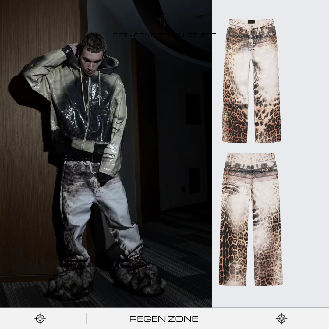 REGEN ZONE「RIOT」3D印花豹紋多層腰帶漸變長褲 REGEN ZONE「RIOT」3D印花豹紋多層腰帶漸變長褲