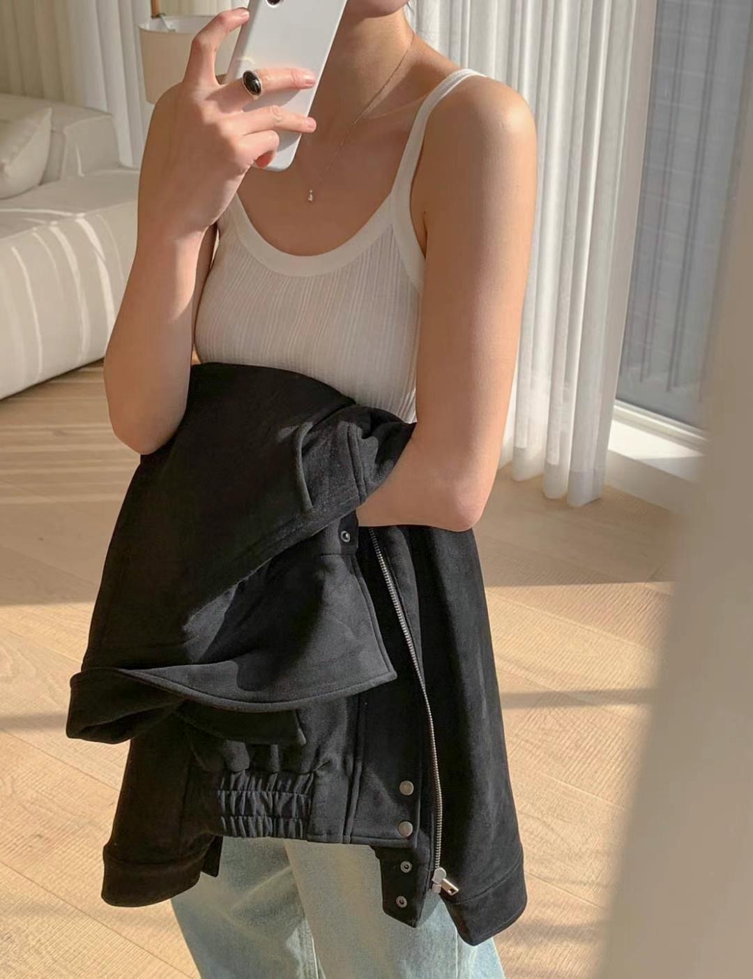 #228N349 穿上好比例，粗幼直坑吊帶背心