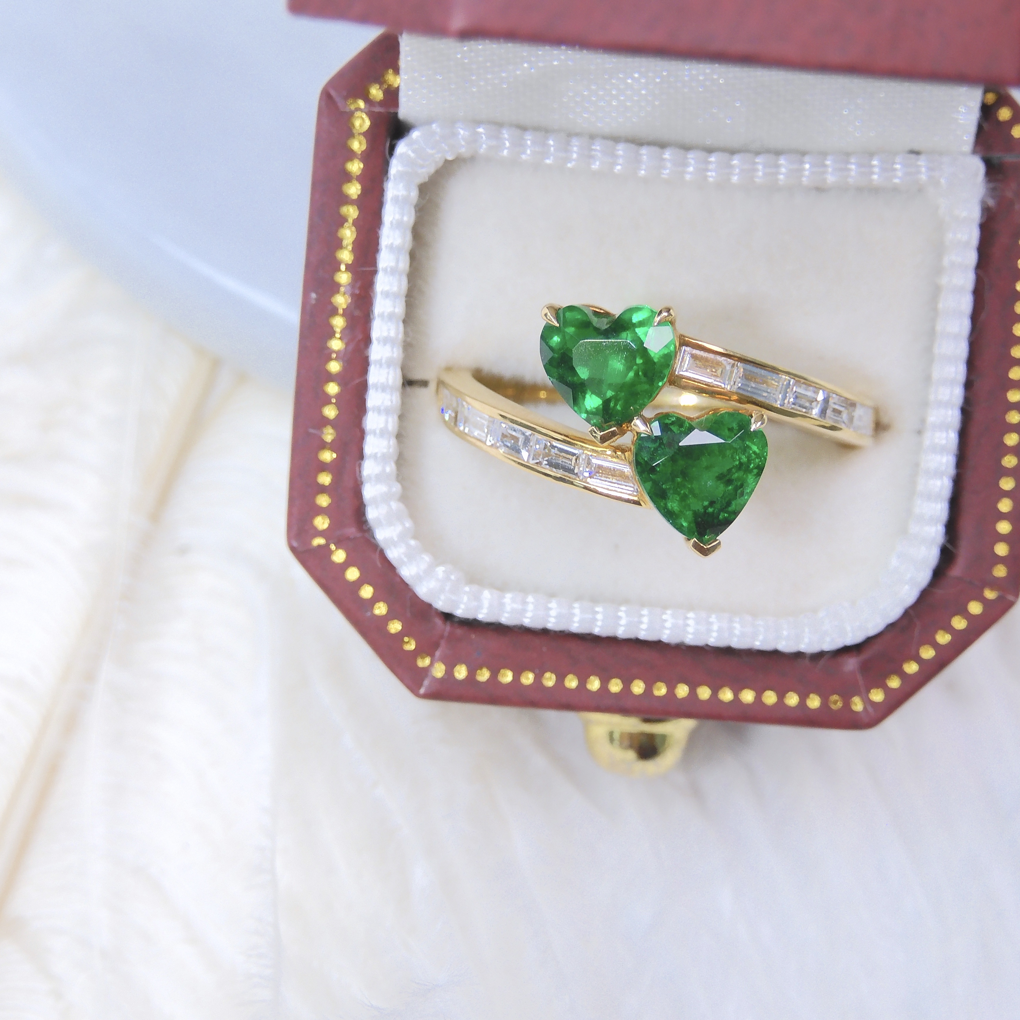 18K金 1.25ct 綠寶石戒指 (配證書)