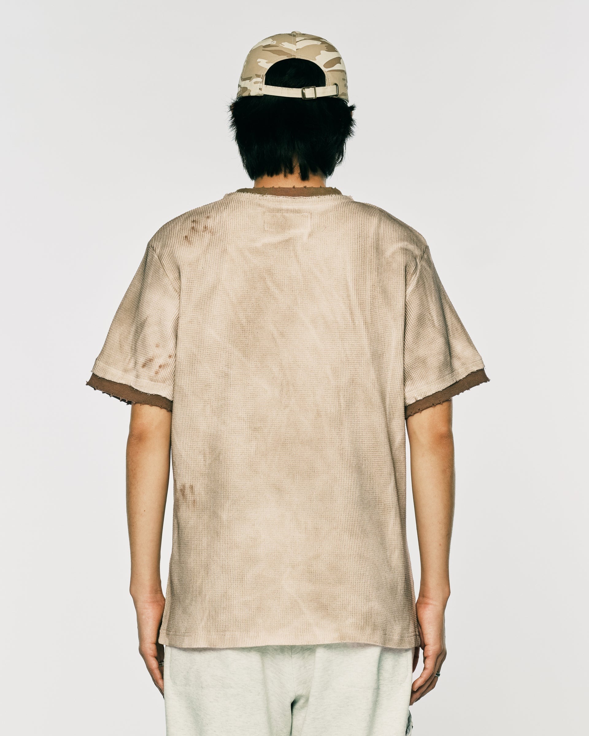 PLATEAU STUDIO / Vintage ringer waffle tee - Beige / brown