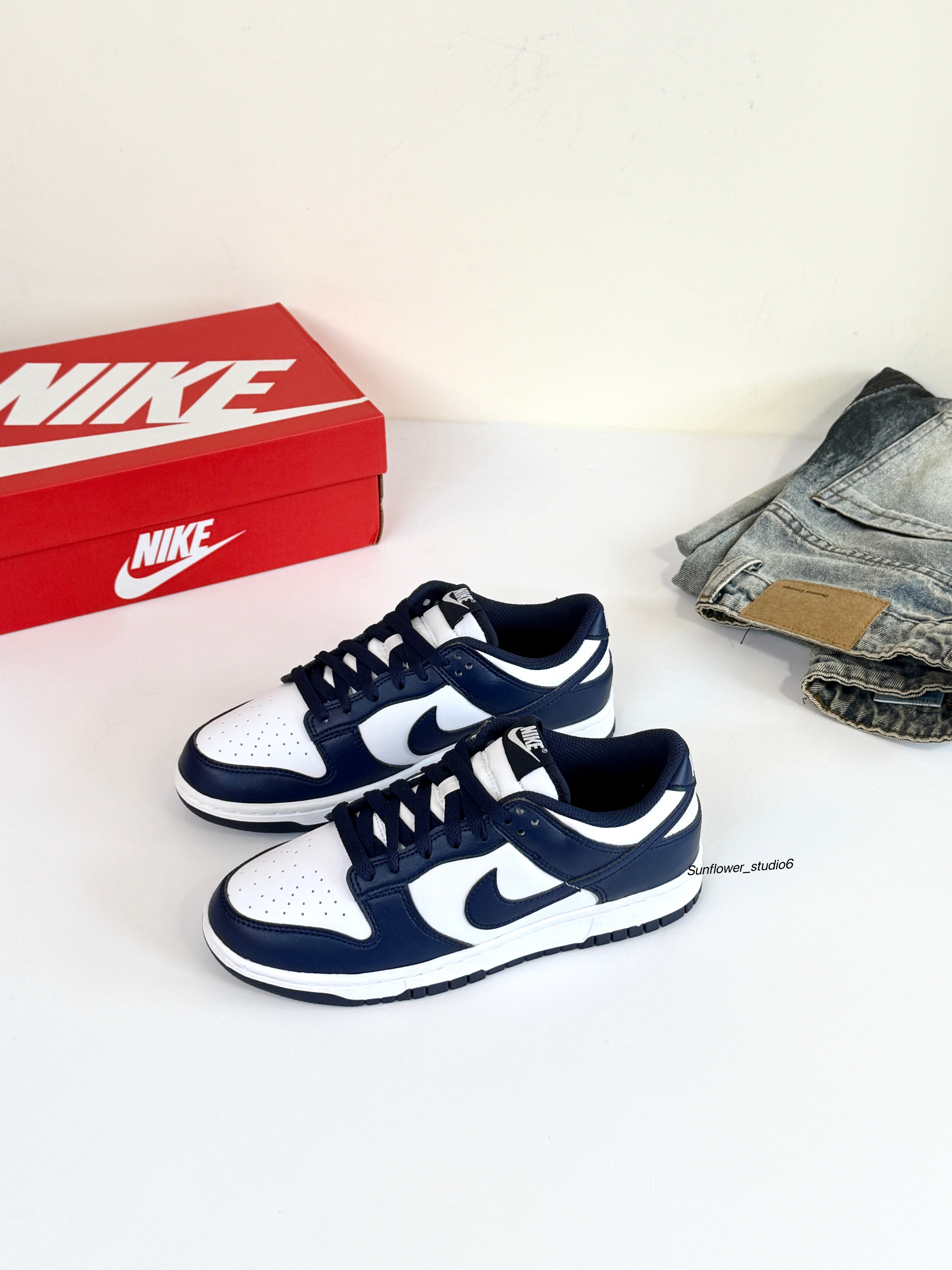 Nike Dunk Low 黑曜石 深藍色 黑藍色 藍白色 皮革 男女款 HF5441-107/預購