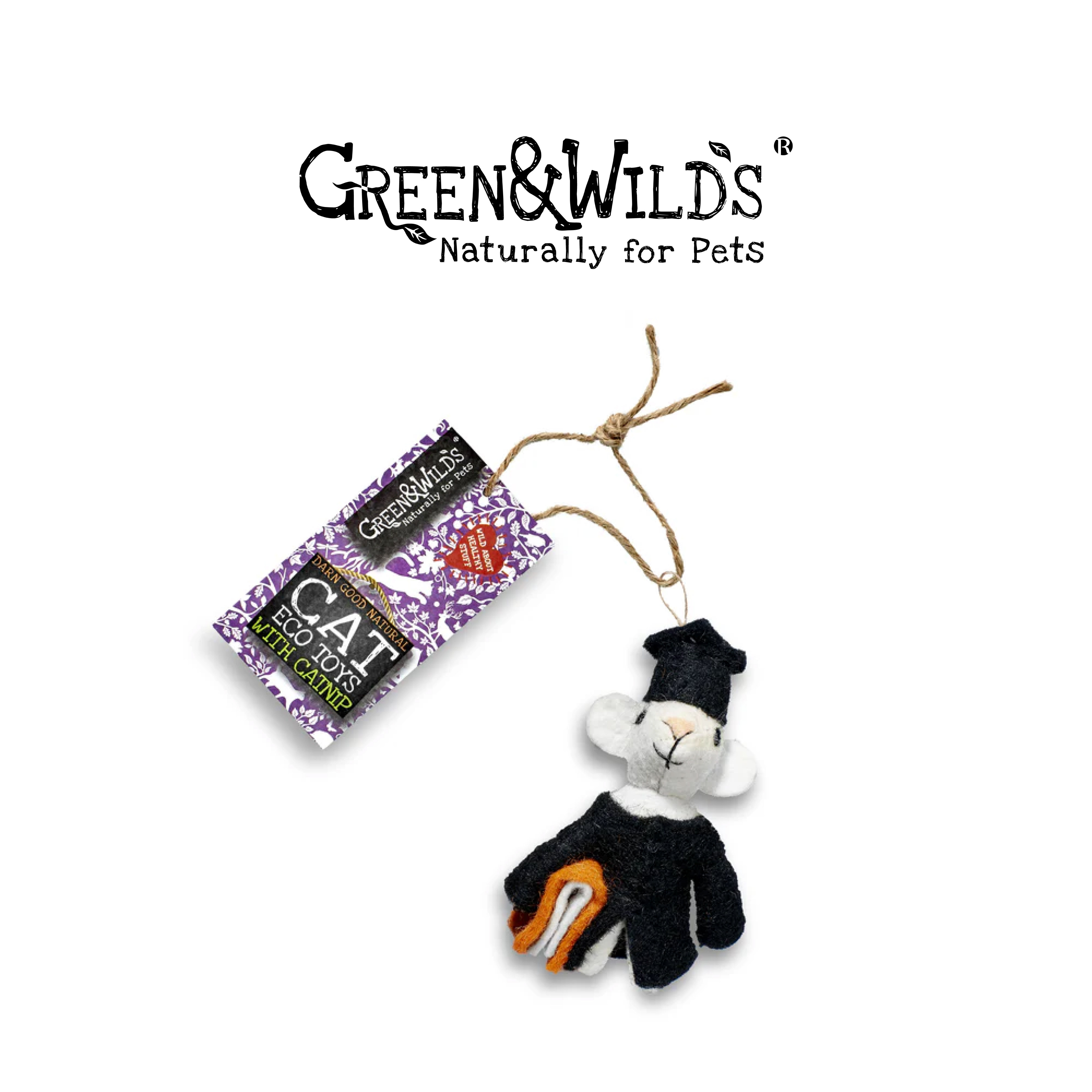 GREEN & WILDS- 天然羊毛氈貓薄荷玩具 - 老鼠博士阿奇博