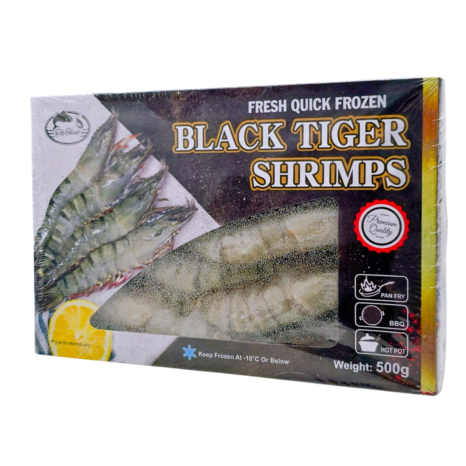Top Talent Fresh Quick Frozen Black Tiger Shrimps (4-6pcs) 500g