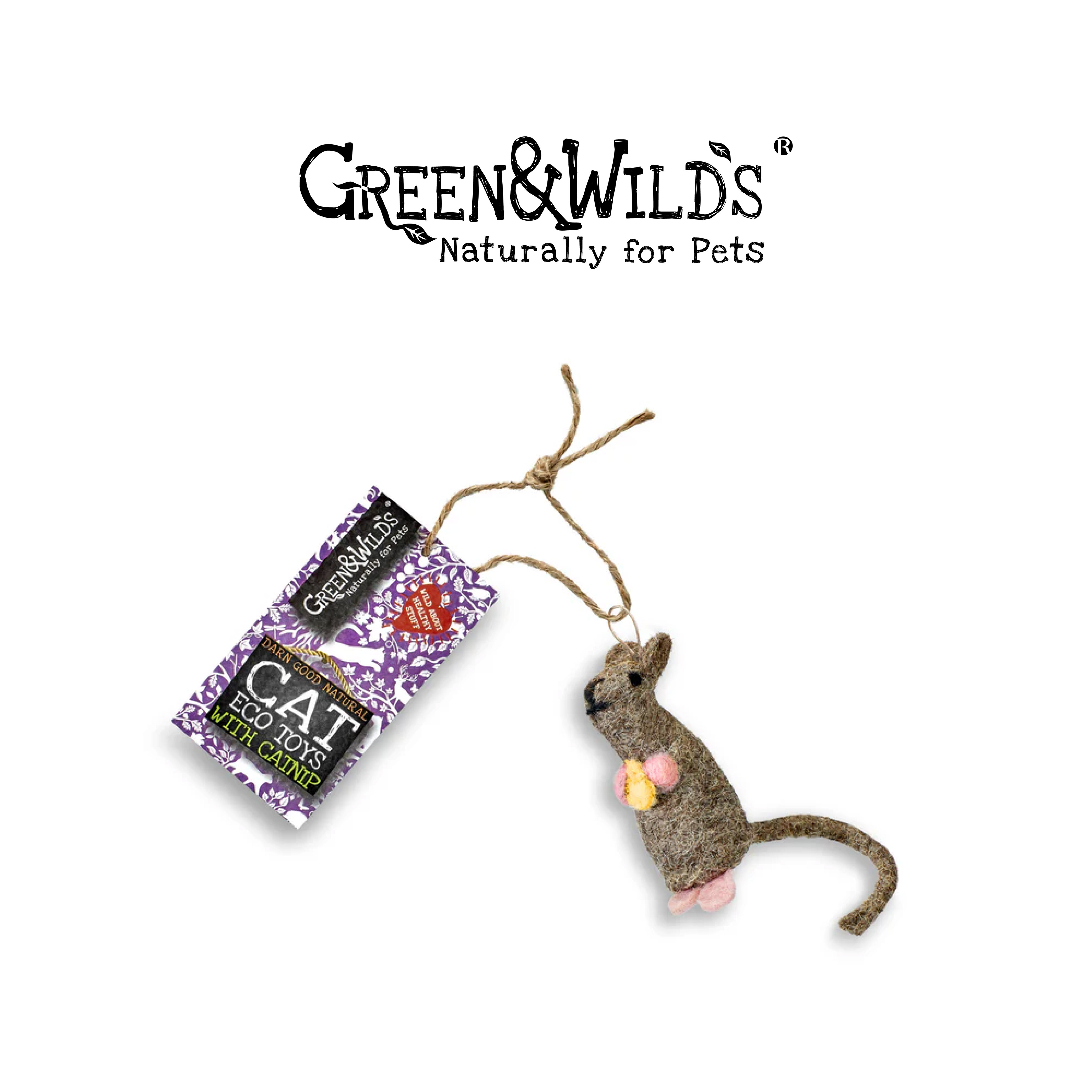 GREEN & WILDS- 天然羊毛氈貓薄荷玩具 - 老鼠寶寶貝兒