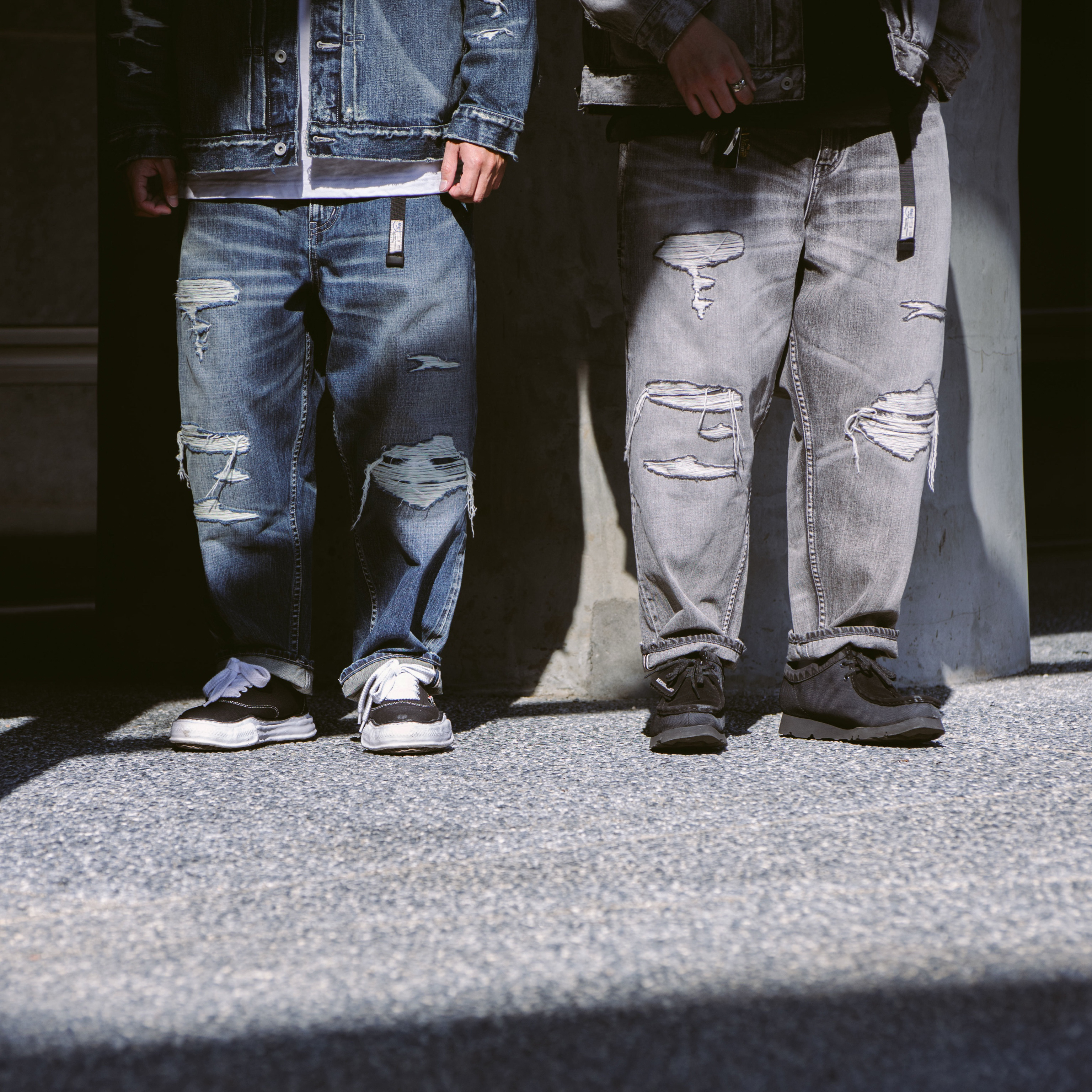 Persevere Destroyed Effect Selvedge Denim Jeans 破壞 赤耳 牛仔褲 水洗藍 水洗灰