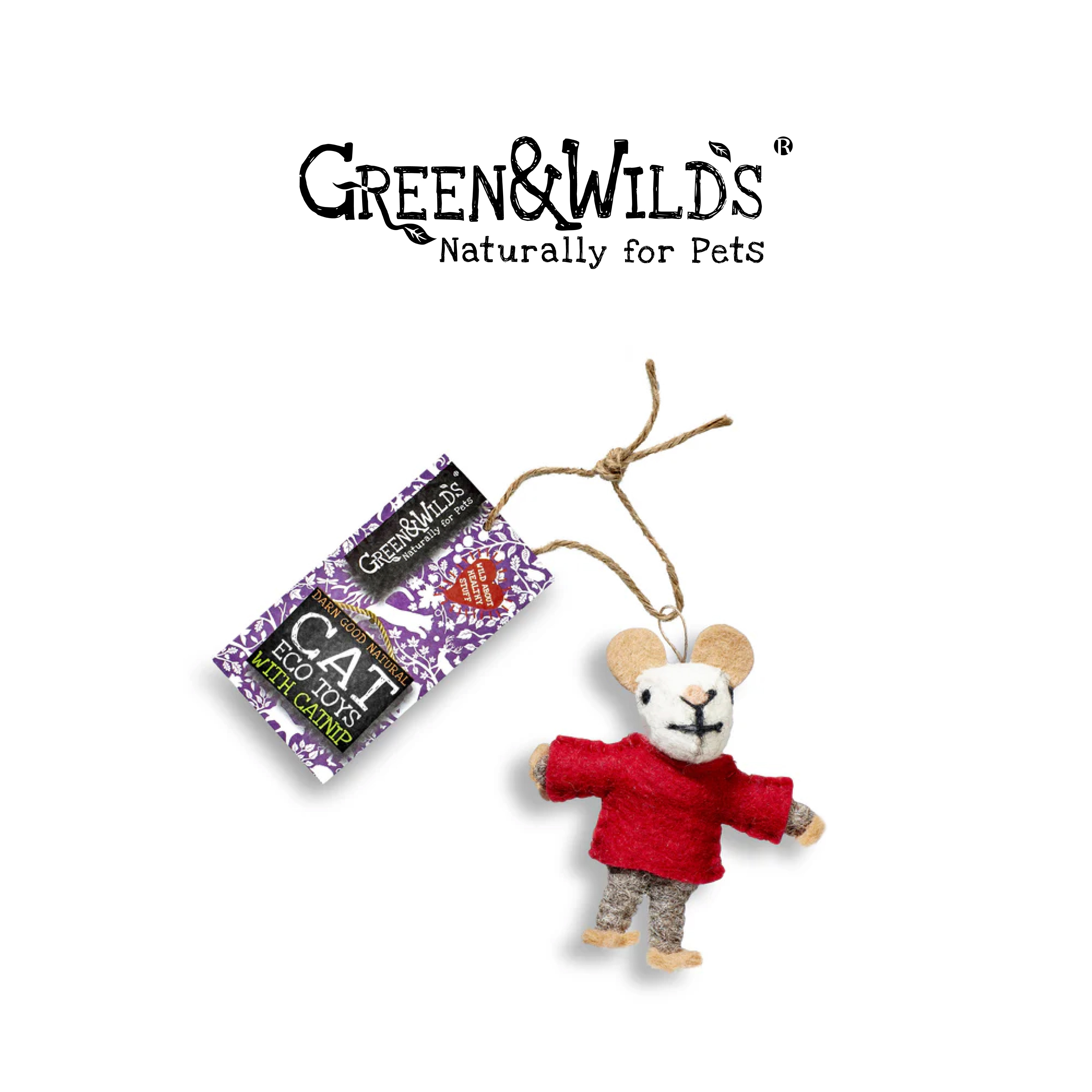 GREEN & WILDS- 天然羊毛氈貓薄荷玩具 - 老鼠弟弟巴尼