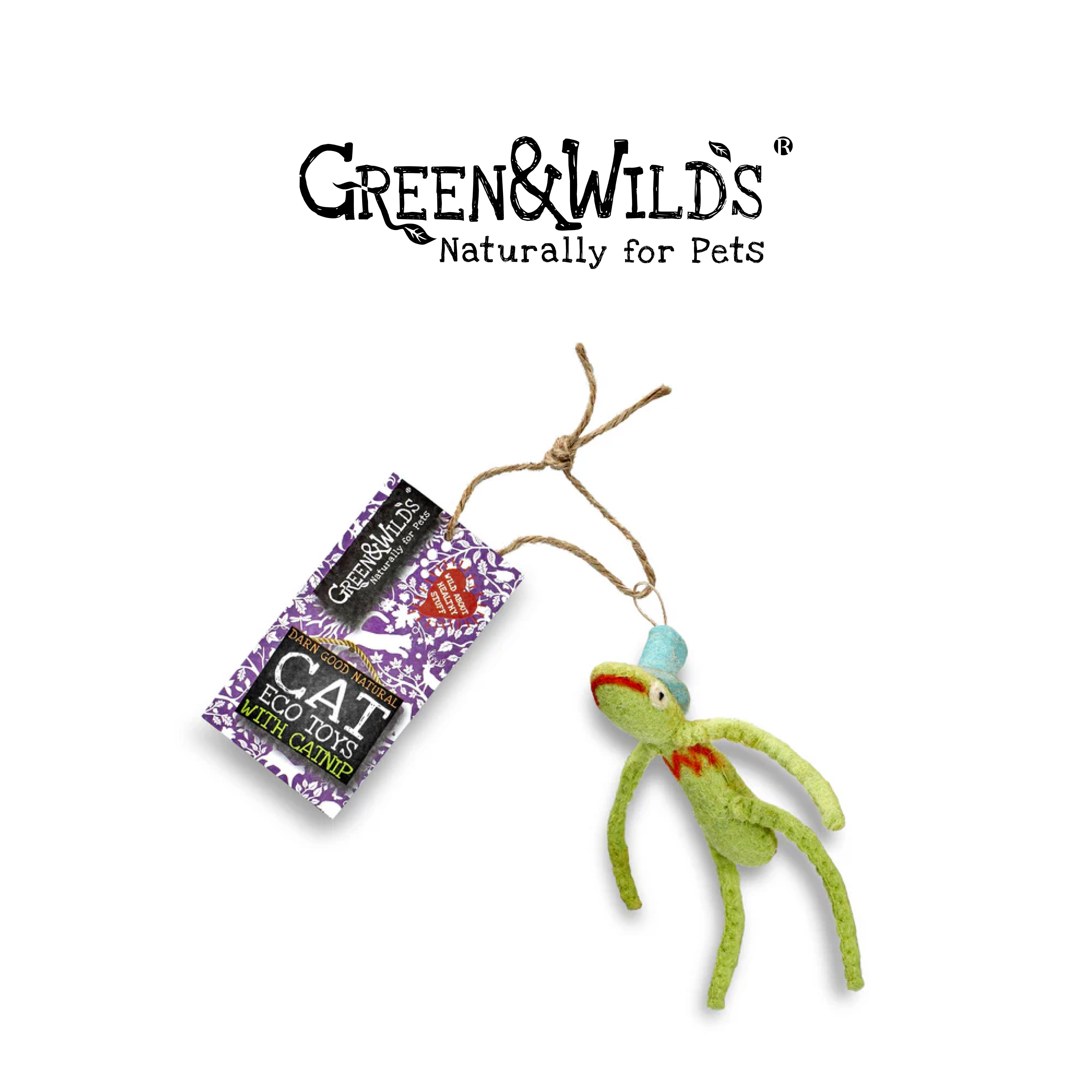 GREEN & WILDS- 天然羊毛氈貓薄荷玩具 - 青蛙佛萊迪