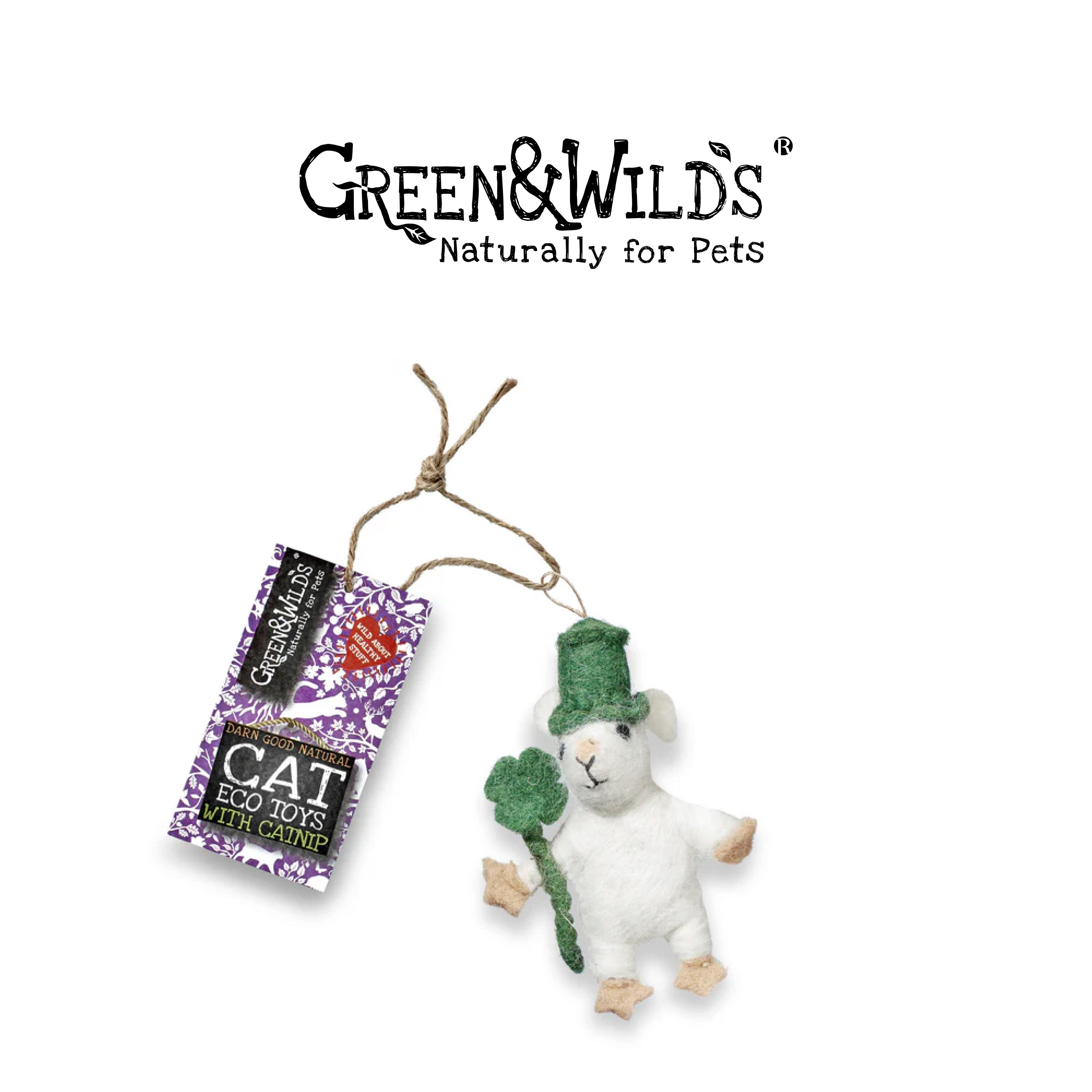 GREEN & WILDS- 天然羊毛氈貓薄荷玩具 - 老鼠冒險家墨菲
