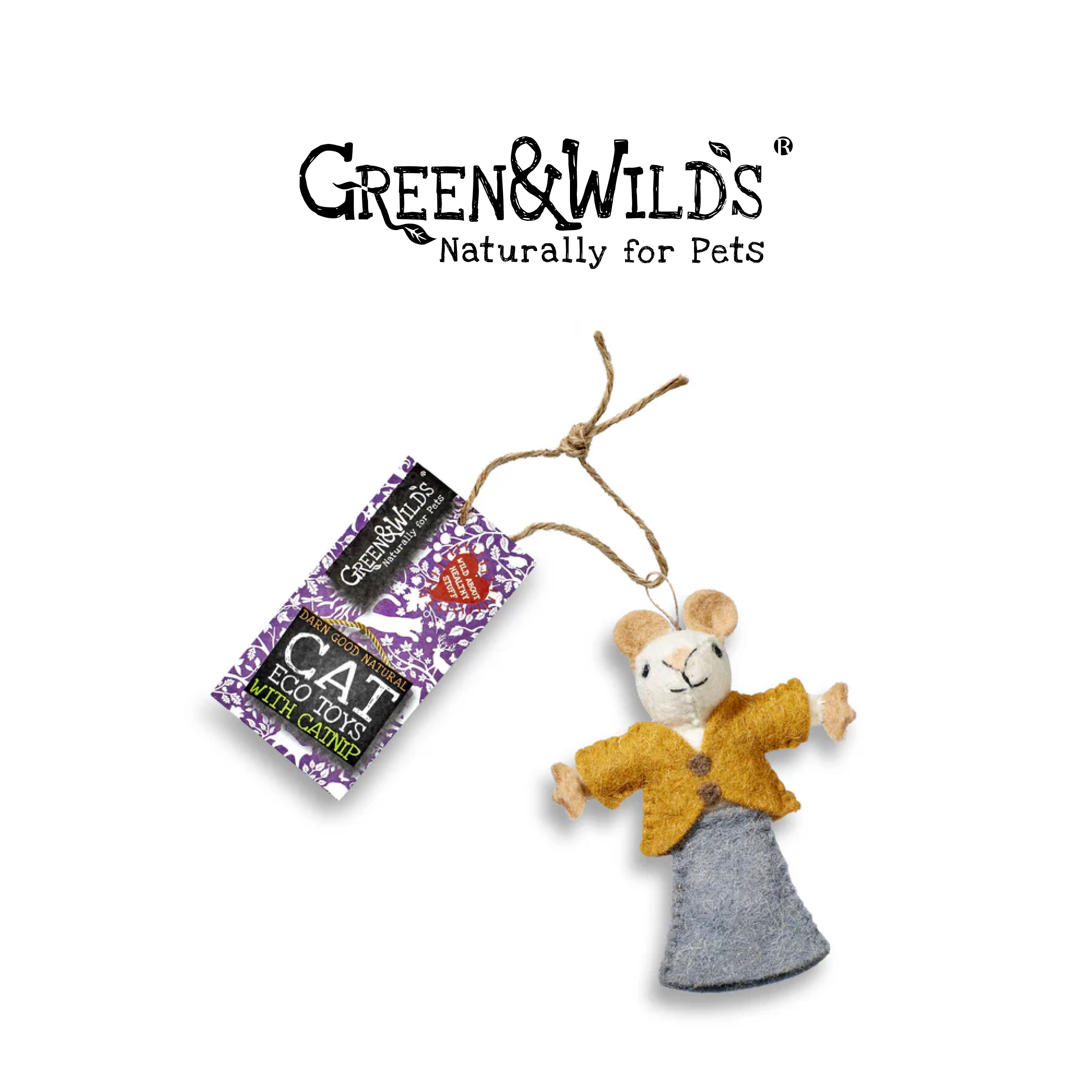 GREEN & WILDS- 天然羊毛氈貓薄荷玩具 - 老鼠奶奶