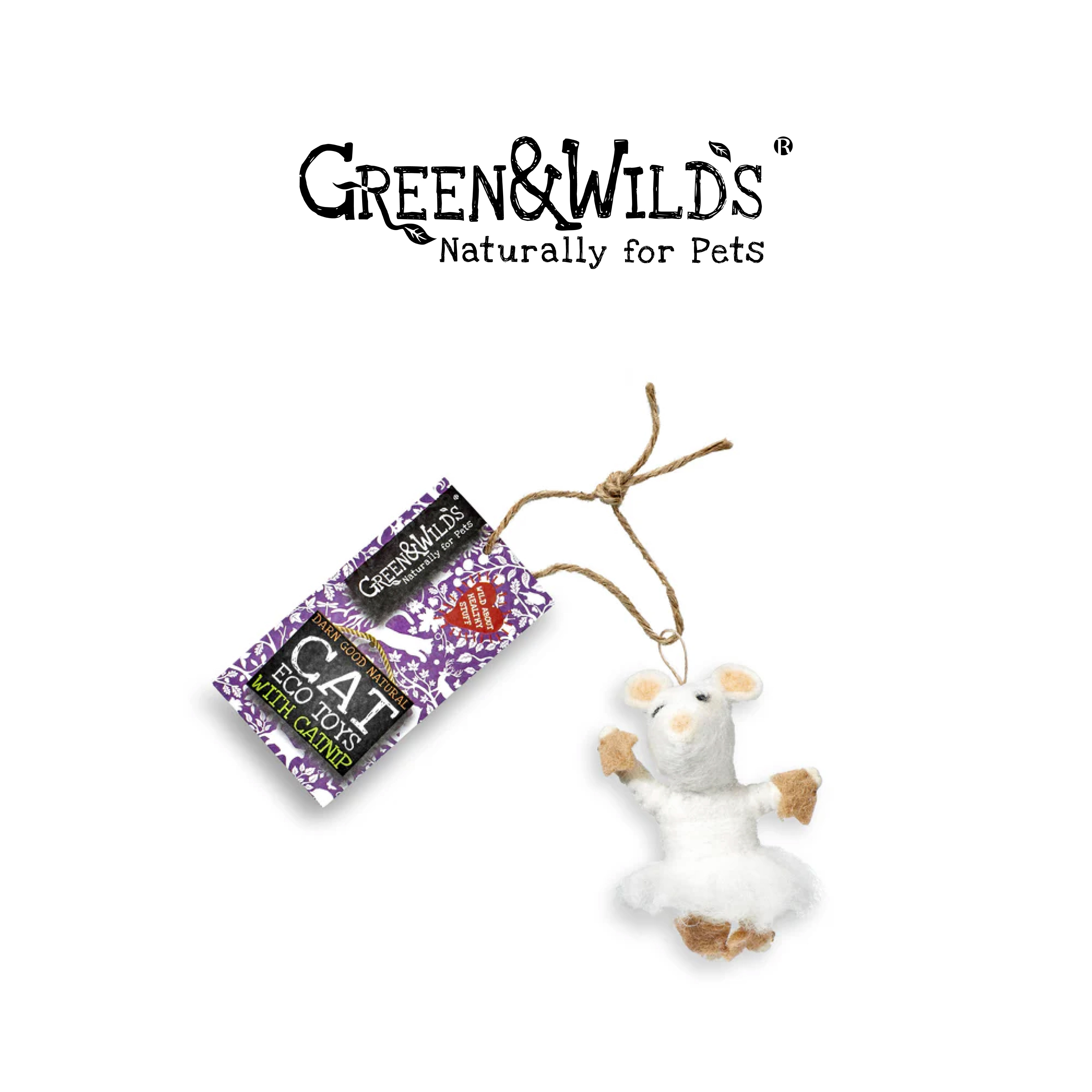 GREEN & WILDS- 天然羊毛氈貓薄荷玩具 -老鼠芭雷舞者娜塔