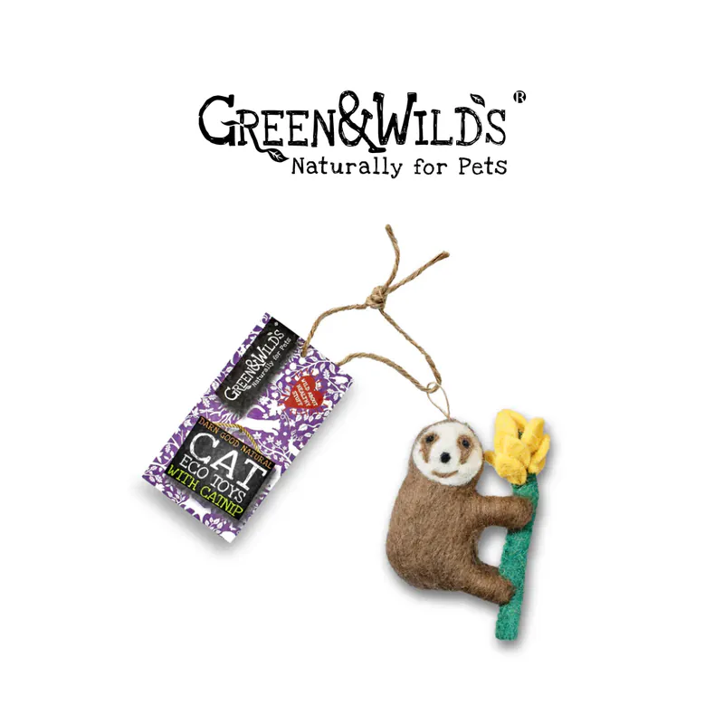 GREEN & WILDS- 天然羊毛氈貓薄荷玩具 - 樹懶莎莉