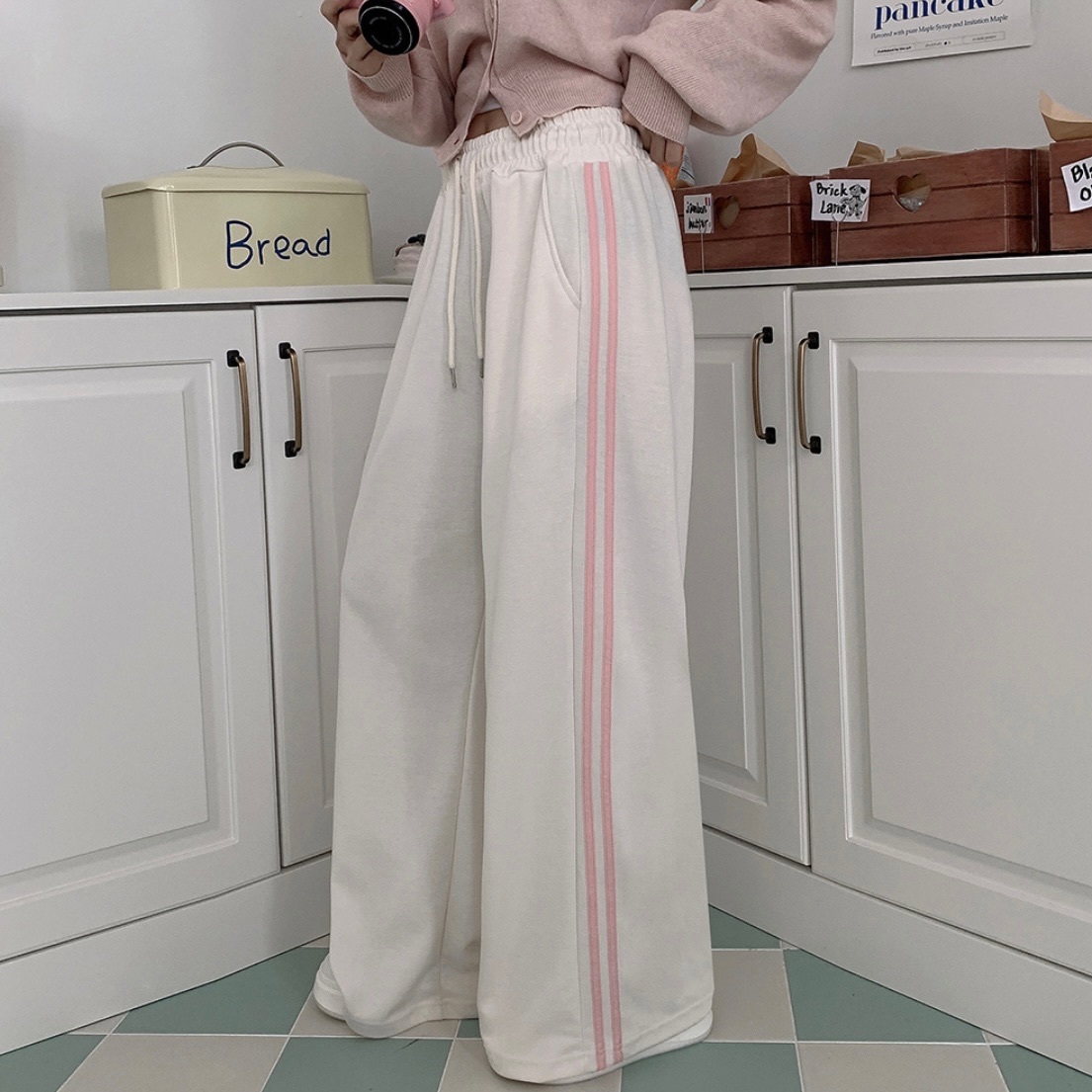 【優惠預訂】韓國拼色雙間運動褲（5色）