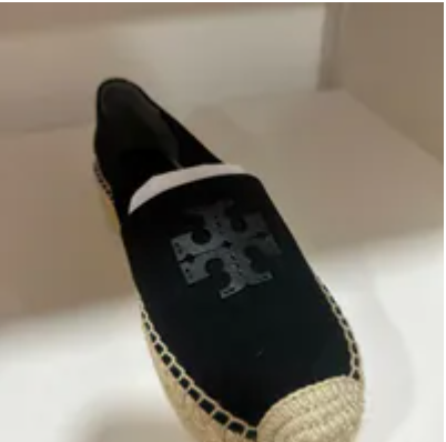 [S] TORY BURCH EVERLY PLATFORM ESPADRILLE ROYAL SUEDE,PERFECT BLACK, 143464-001 [FINAL SALE] (STB686)